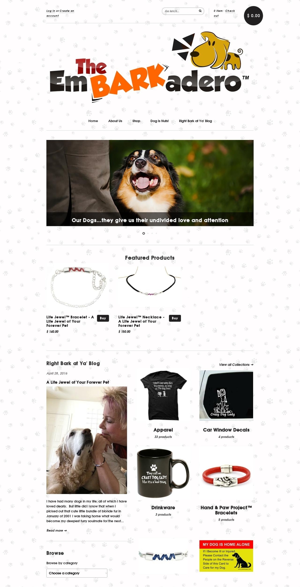 theembarkadero.com shopify website screenshot