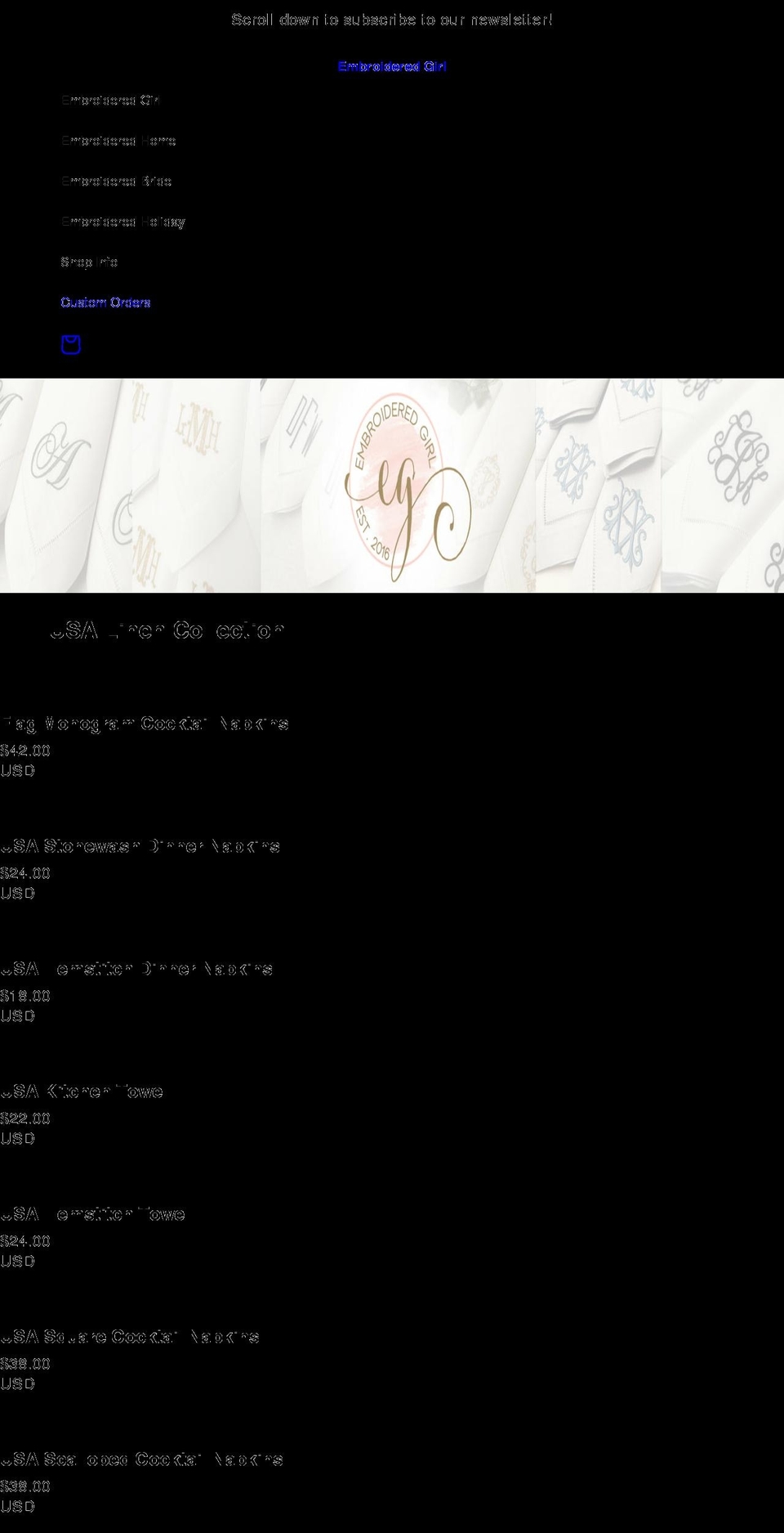 theembroideredgirl.com shopify website screenshot