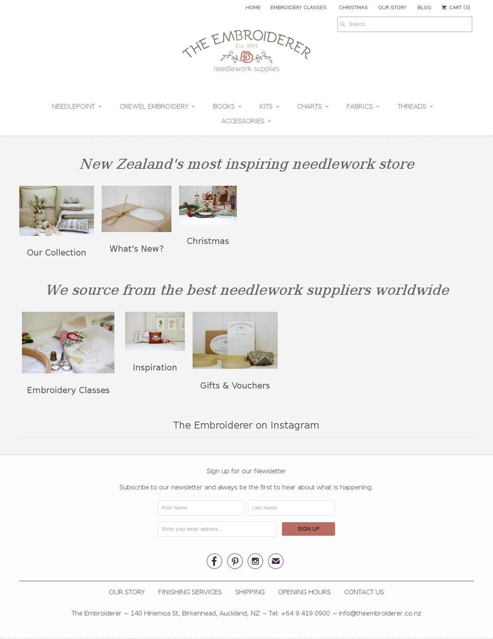 theembroiderer.co.nz shopify website screenshot