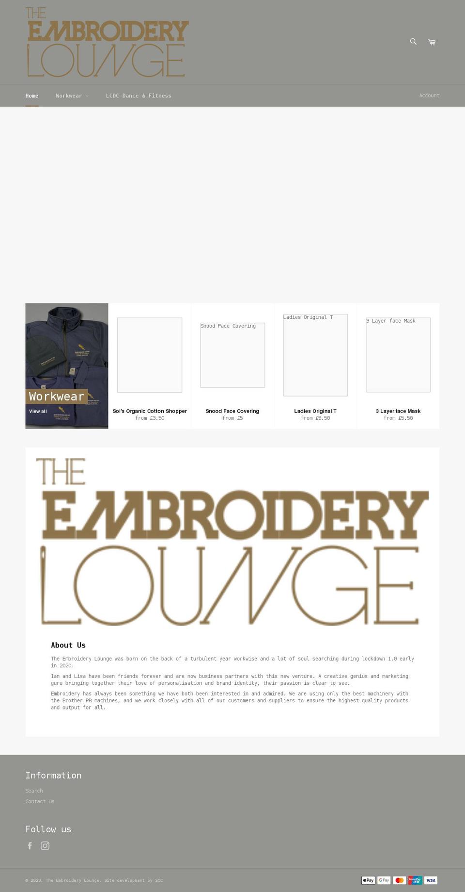 theembroiderylounge.co.uk shopify website screenshot