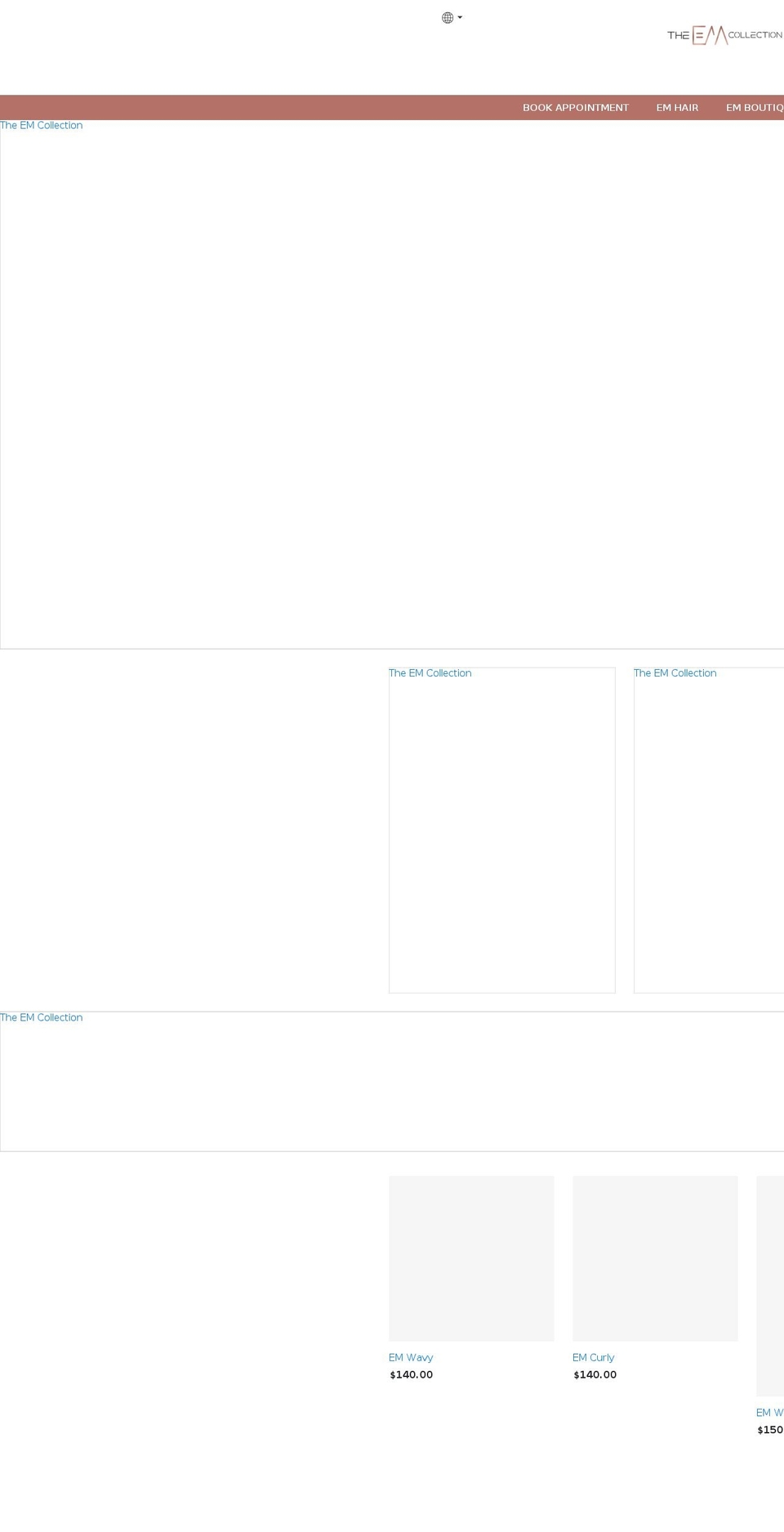 theemcollection.co shopify website screenshot