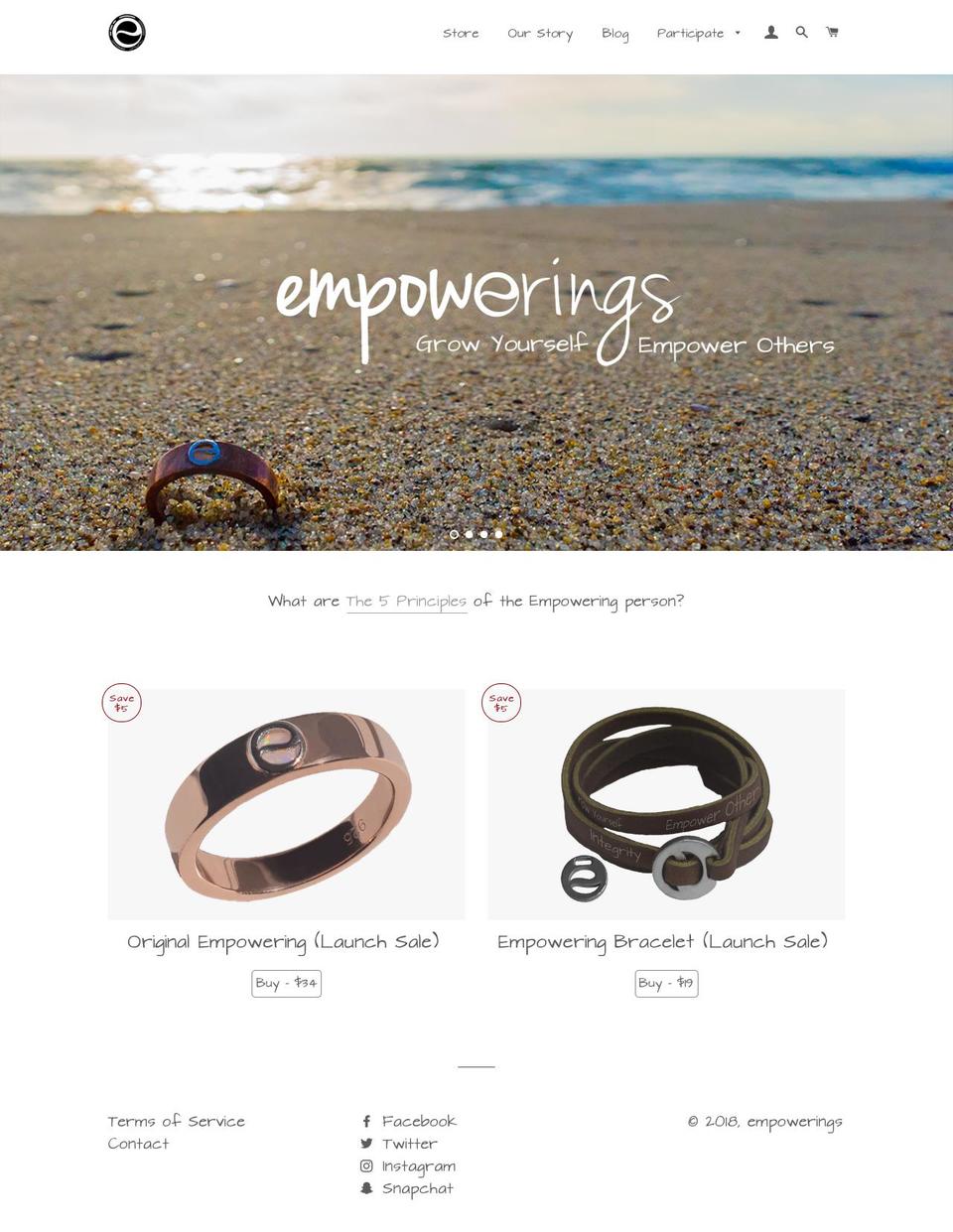 theempowerings.com — Shopify storefront screenshot