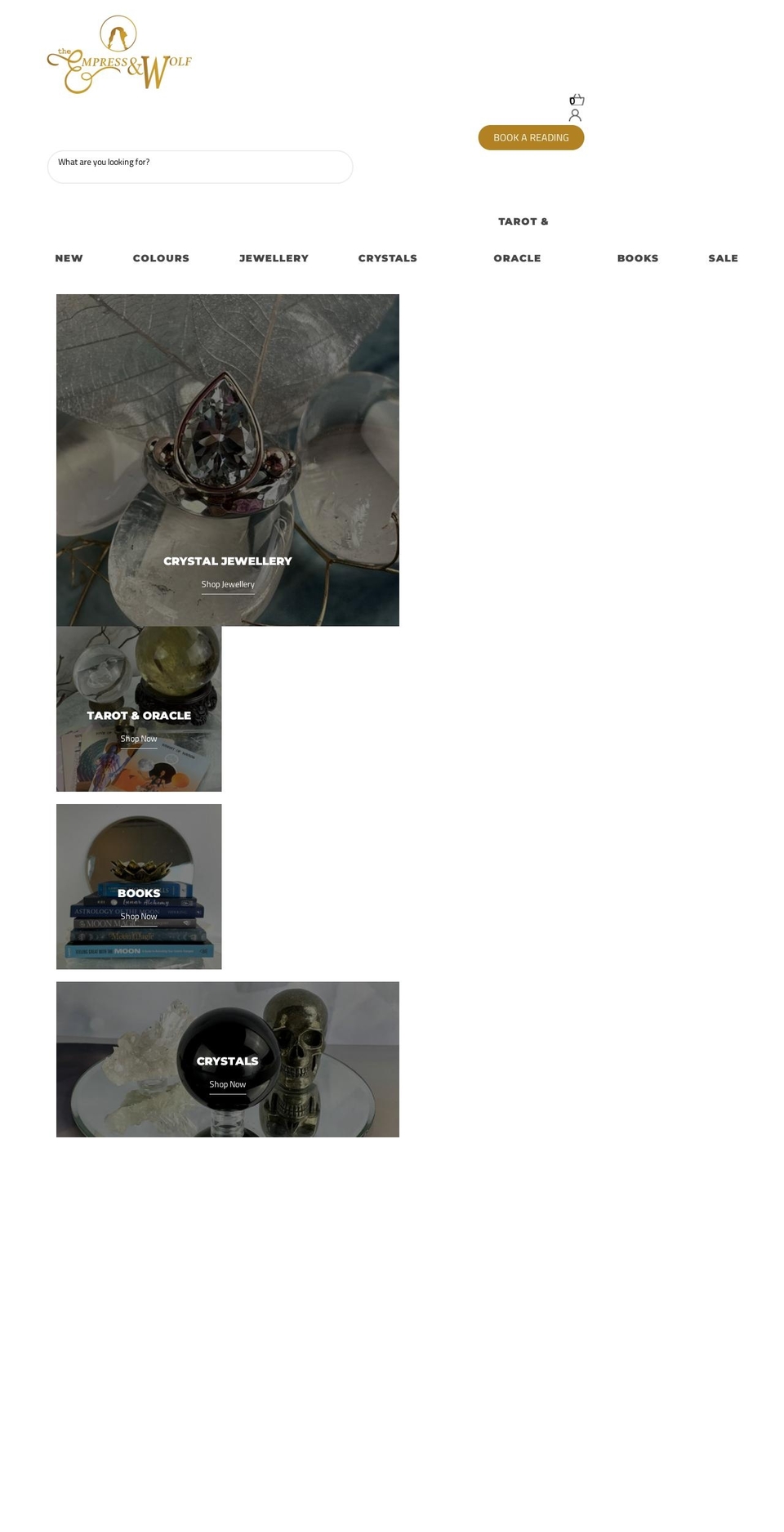 theempressandwolf.com shopify website screenshot