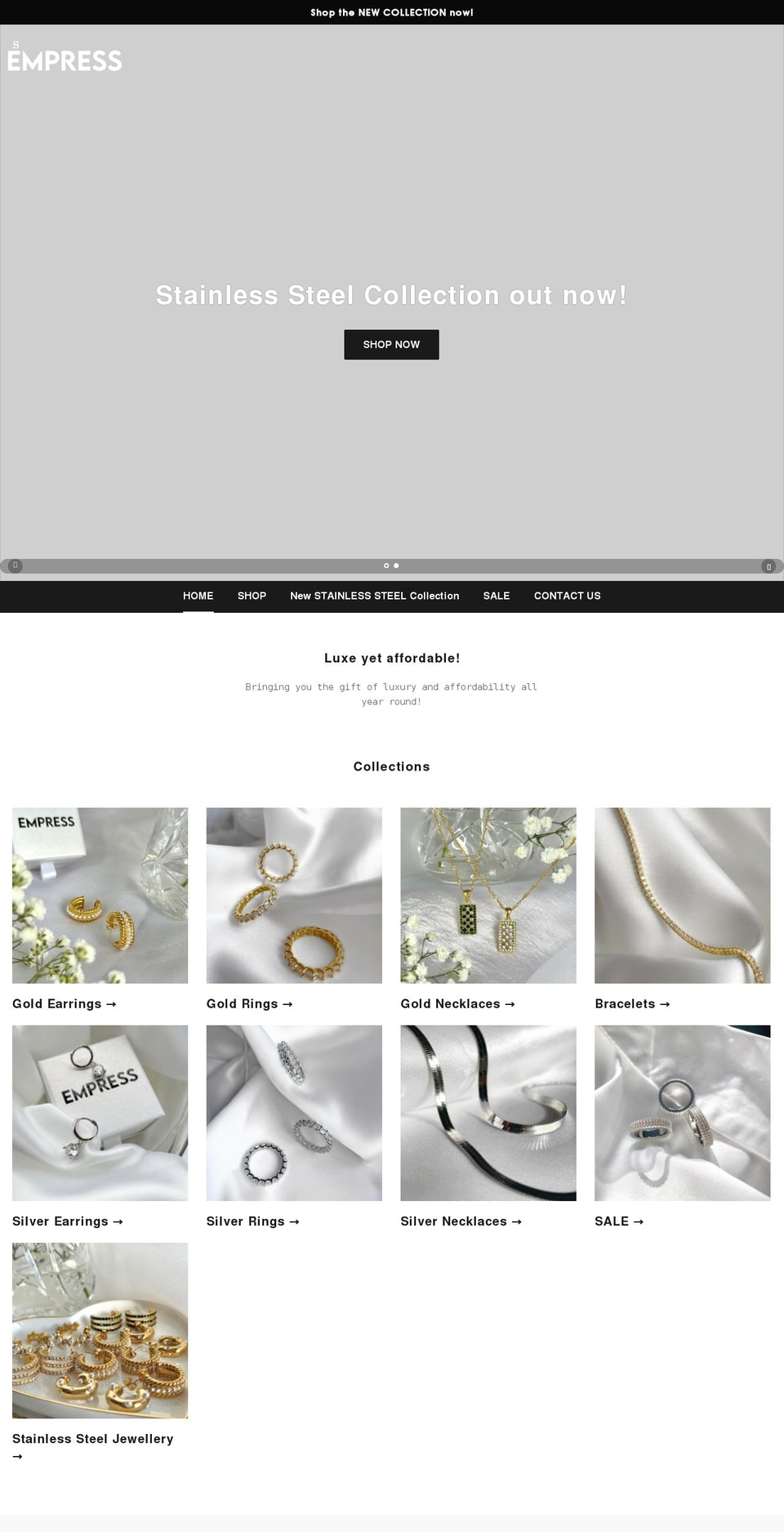 theempressjewels.com shopify website screenshot