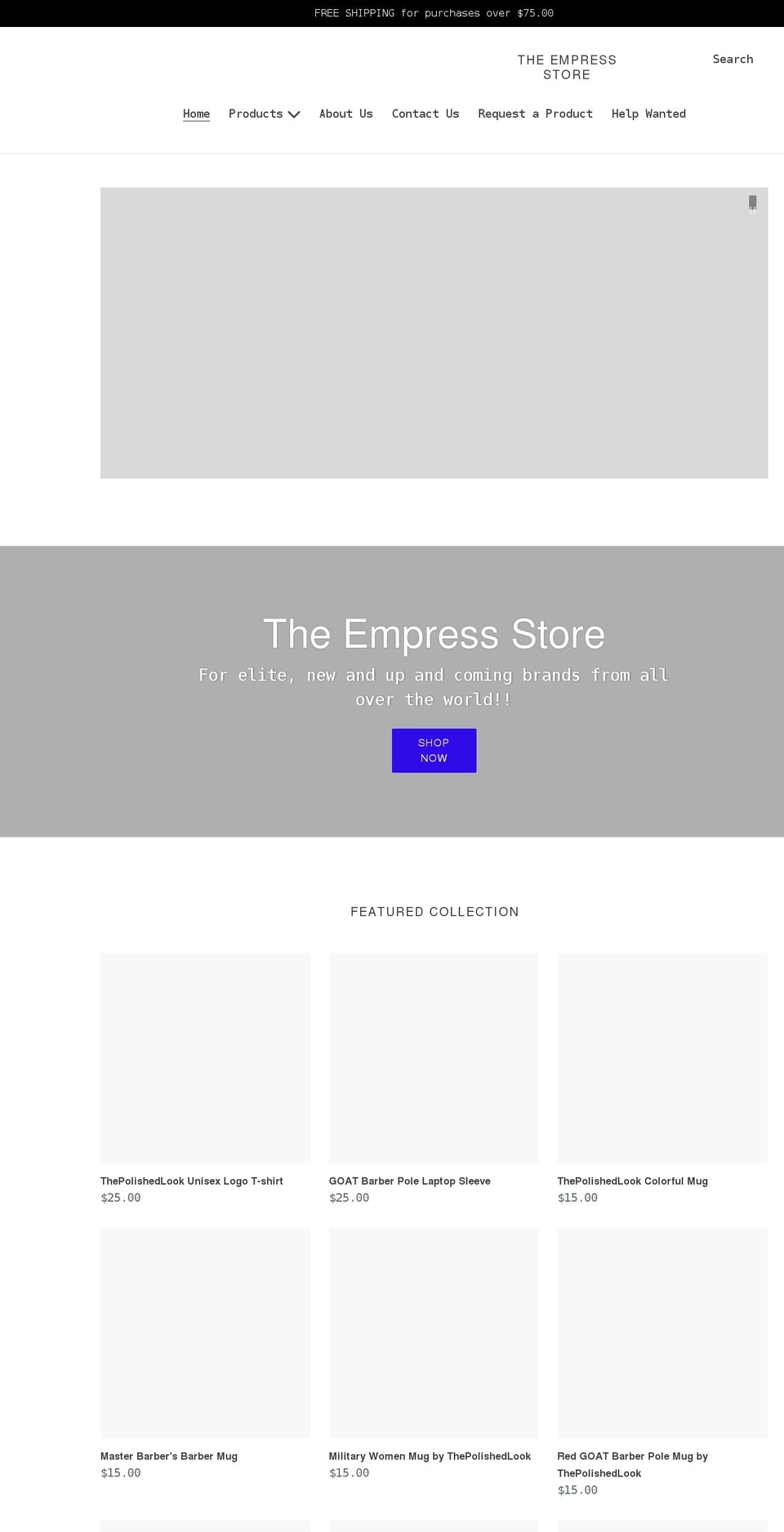 theempressstore.com shopify website screenshot