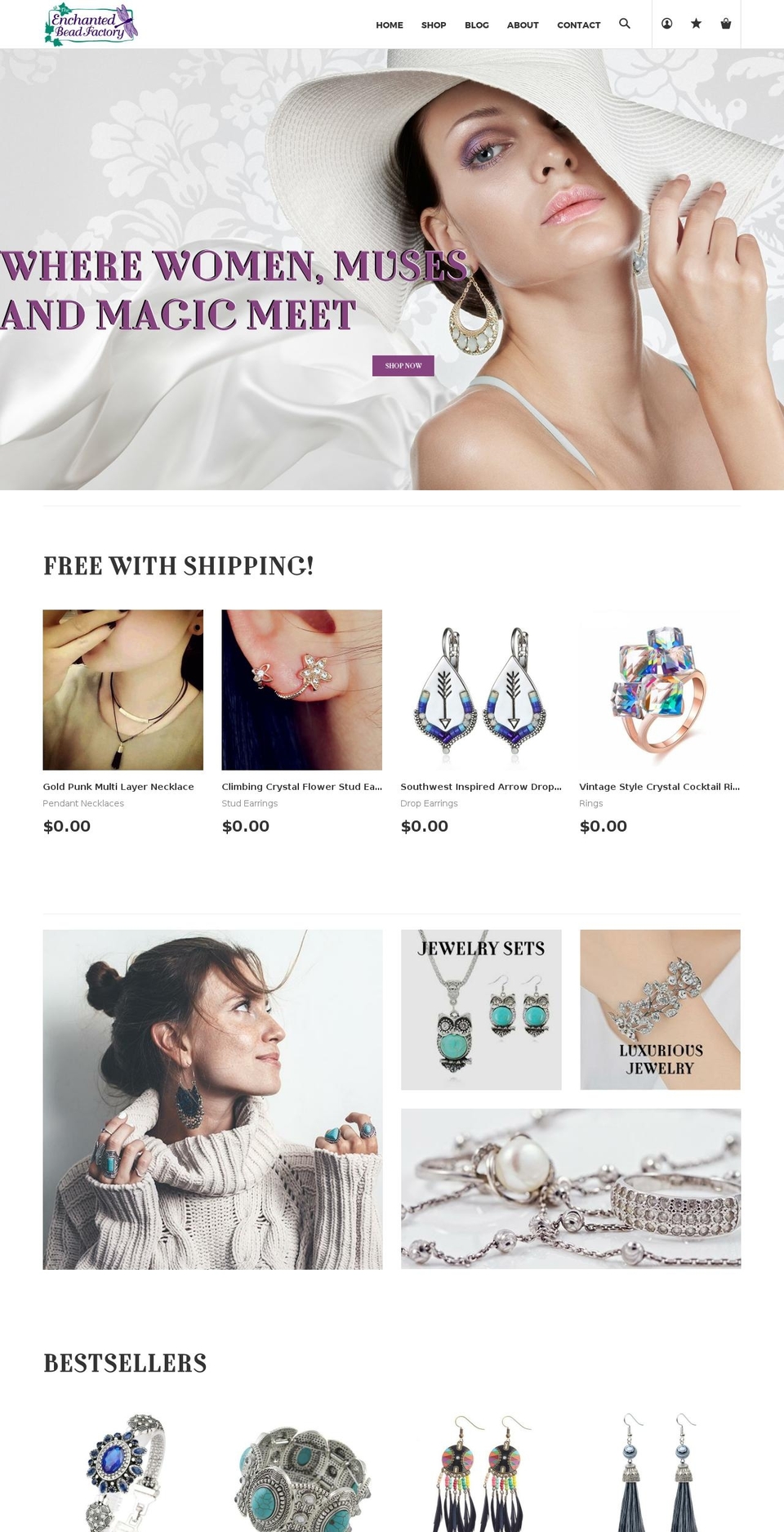 theenchantedbeadfactory.com — Shopify storefront screenshot