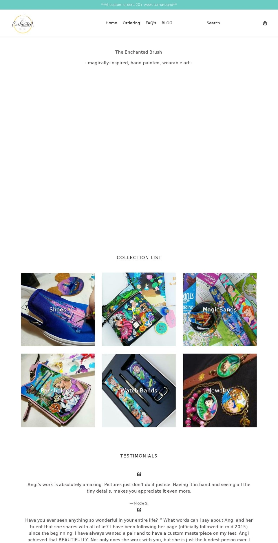 theenchantedbrush.com shopify website screenshot