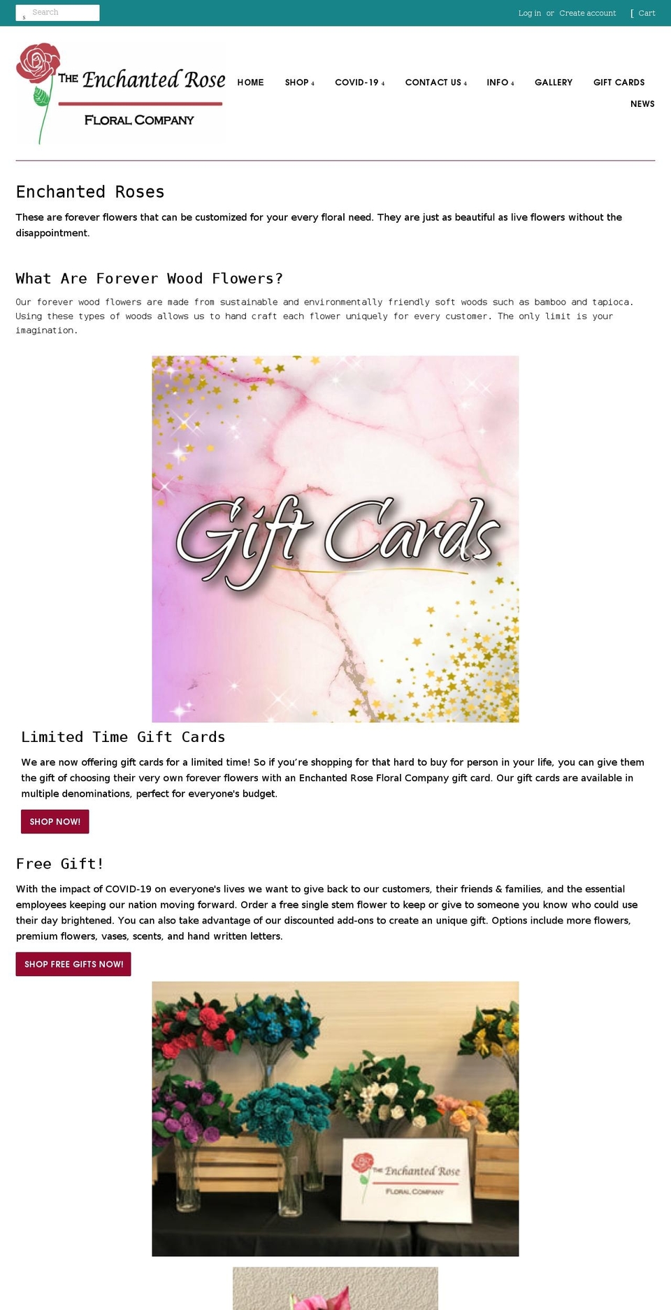 theenchantedrosefloralcompany.com — Shopify storefront screenshot