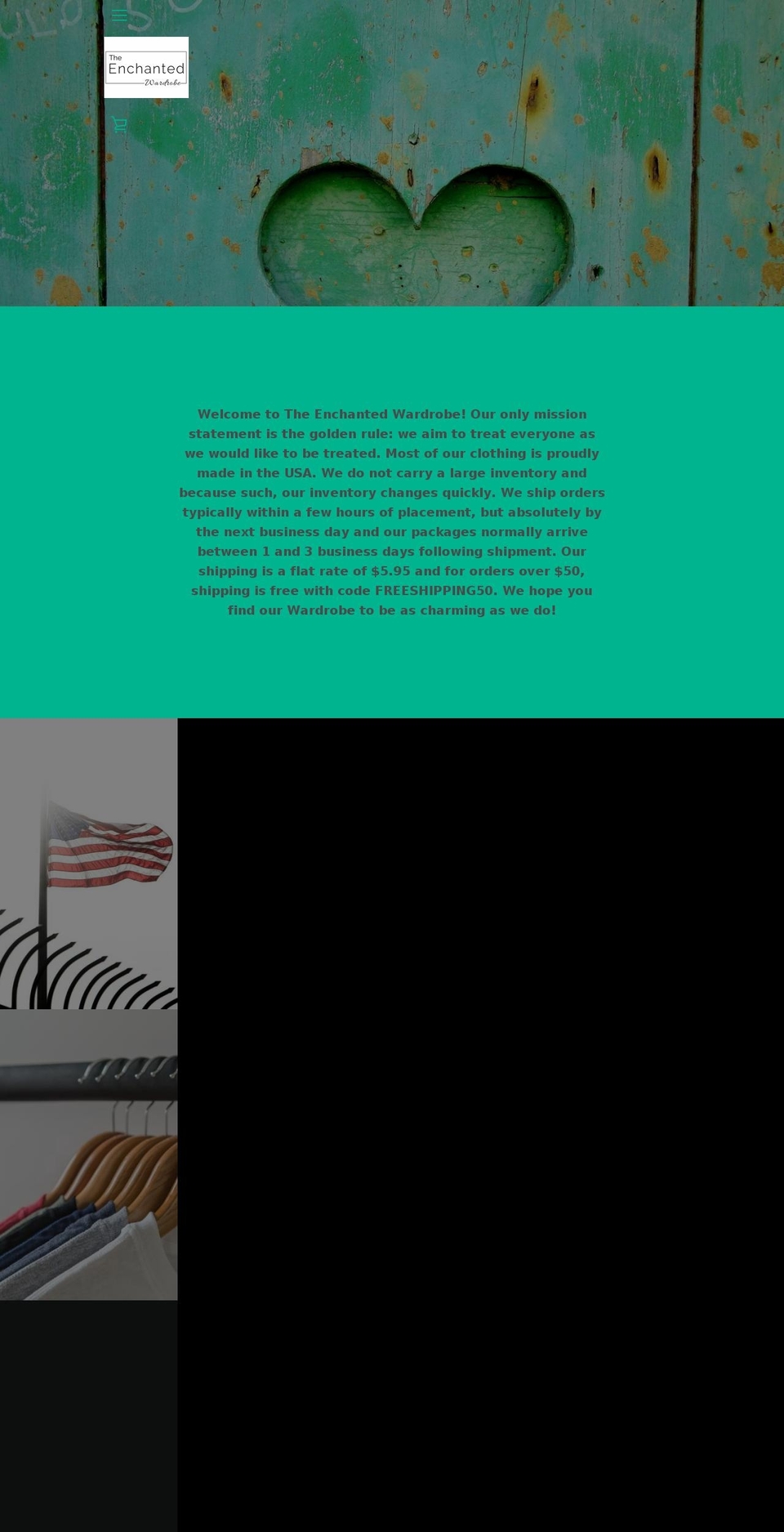 theenchantedwardrobe.com — Shopify storefront screenshot