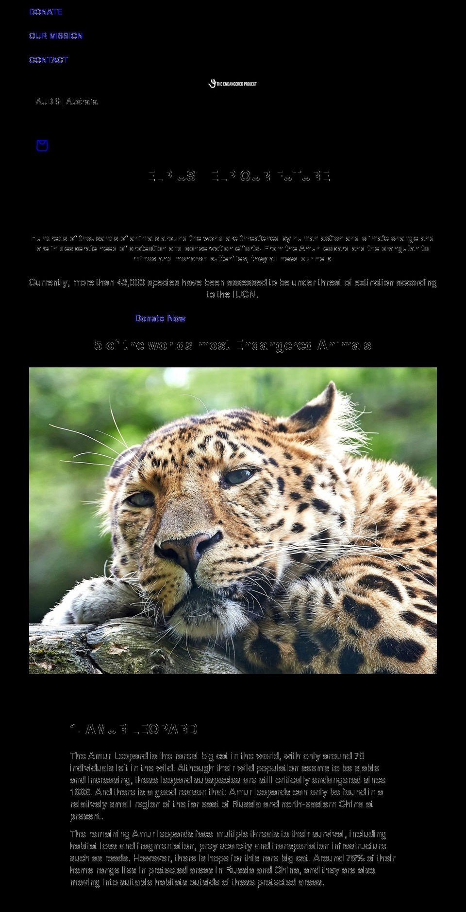 theendangeredproject.com — Shopify storefront screenshot