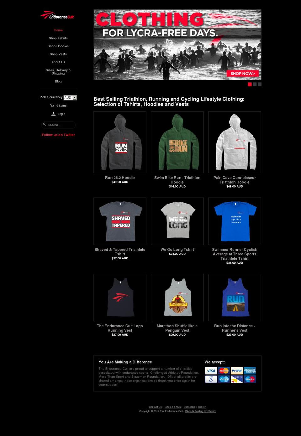 theendurancecult.com shopify website screenshot