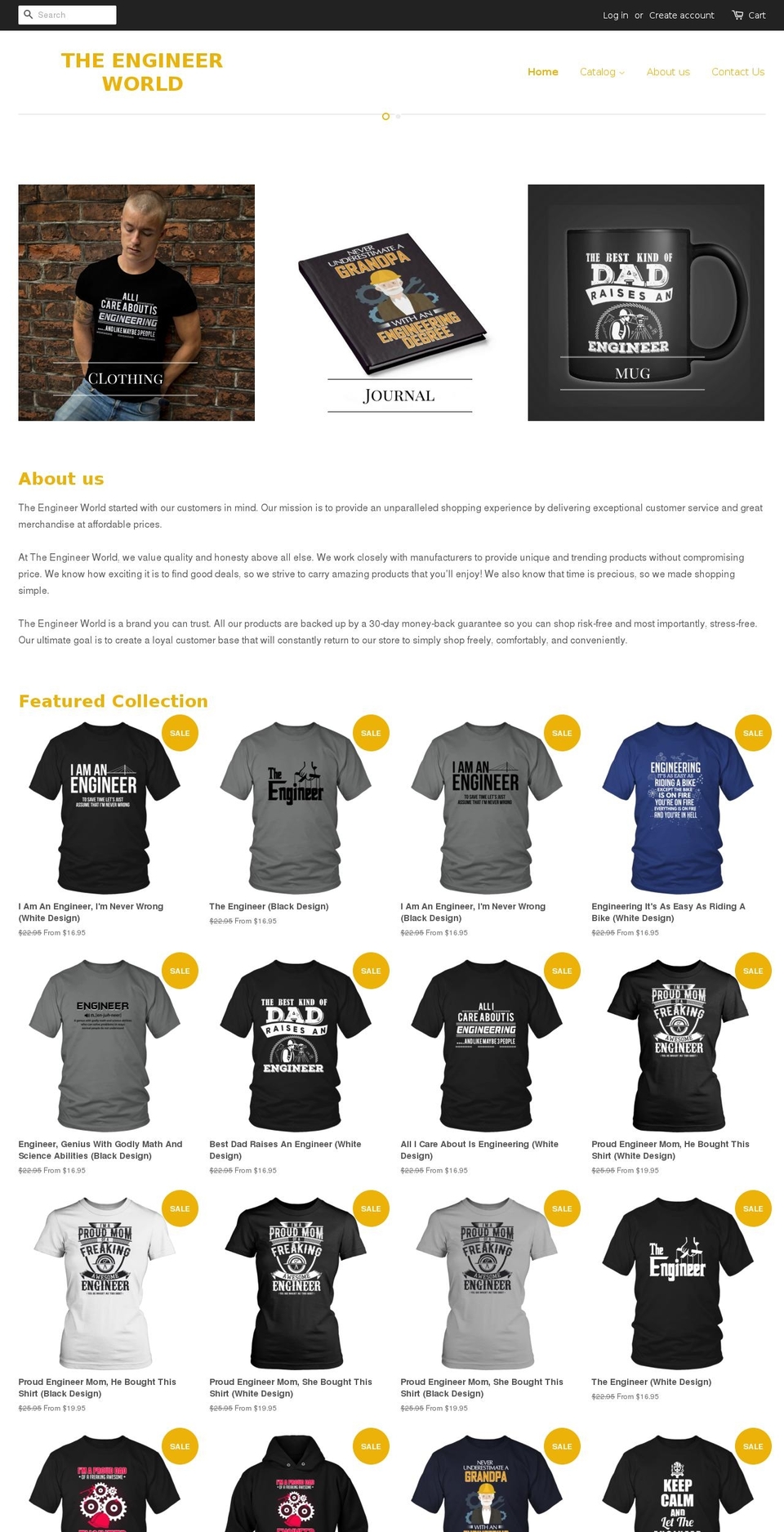 theengineerworld.com — Shopify storefront screenshot