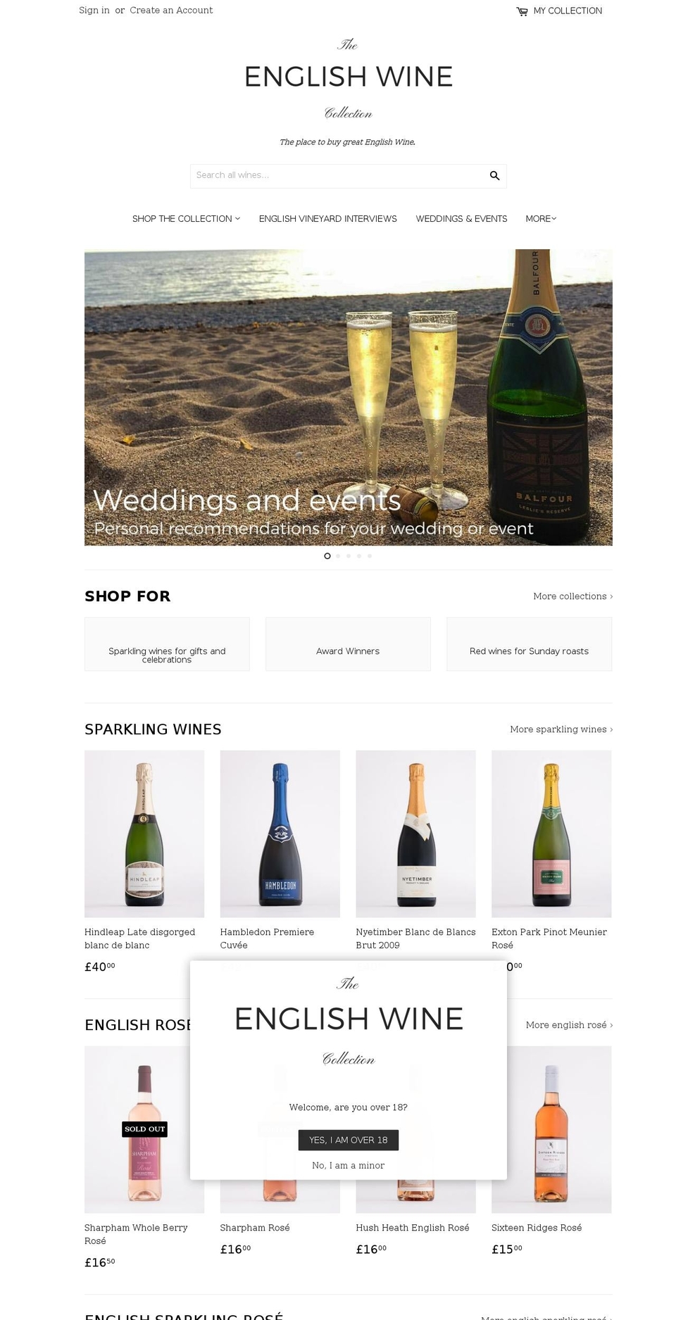 theenglishwinecollection.co.uk shopify website screenshot