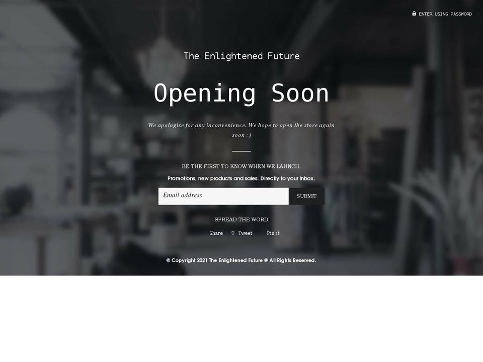 theenlightenedfuture.com shopify website screenshot