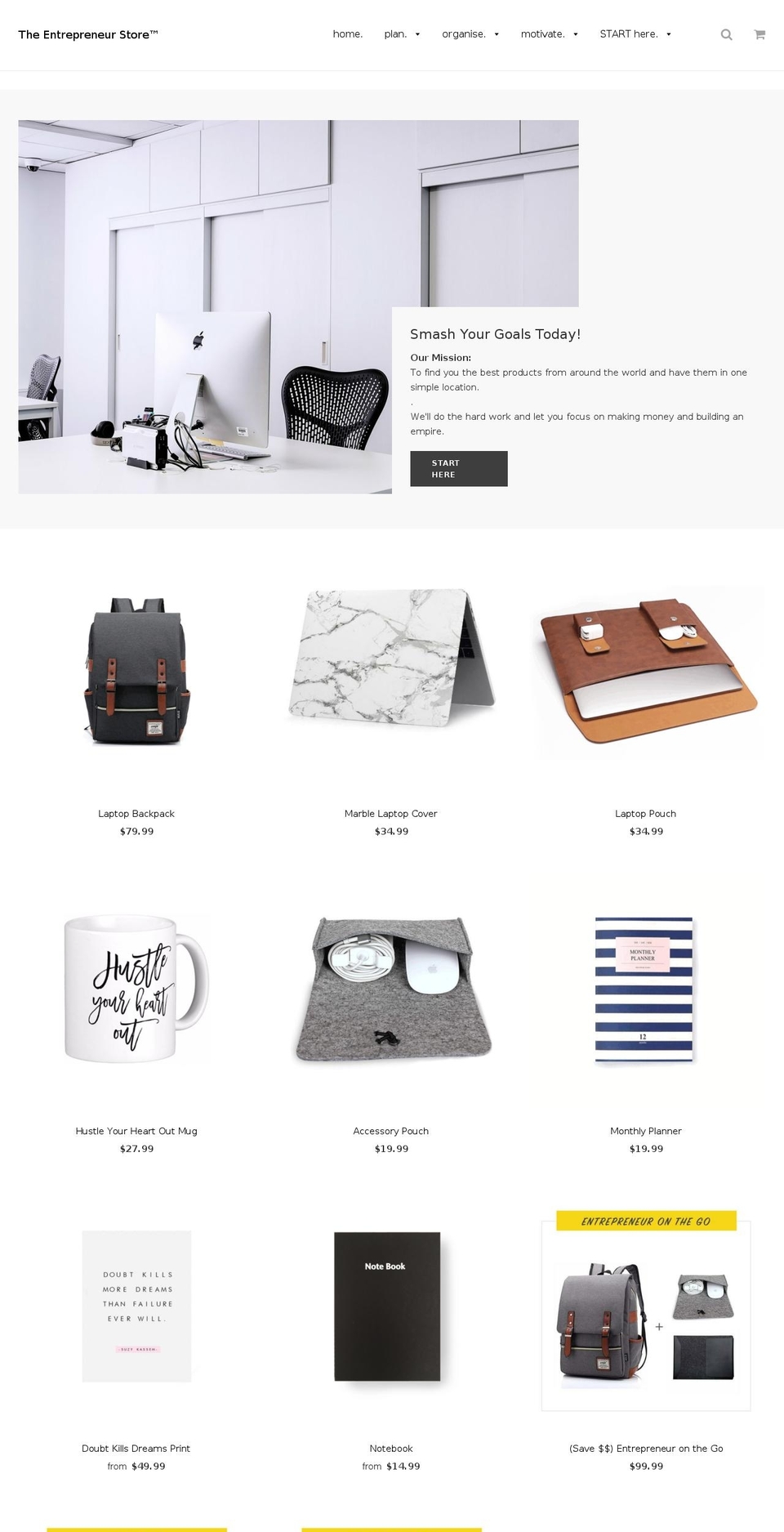 theentrepreneur-store.com — Shopify storefront screenshot