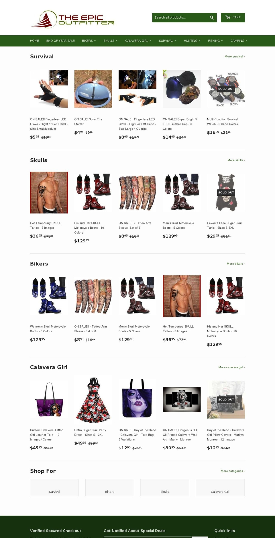 theepicoutfitter.com shopify website screenshot