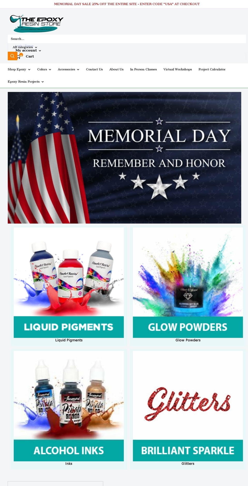 theepoxyresinstore.com shopify website screenshot
