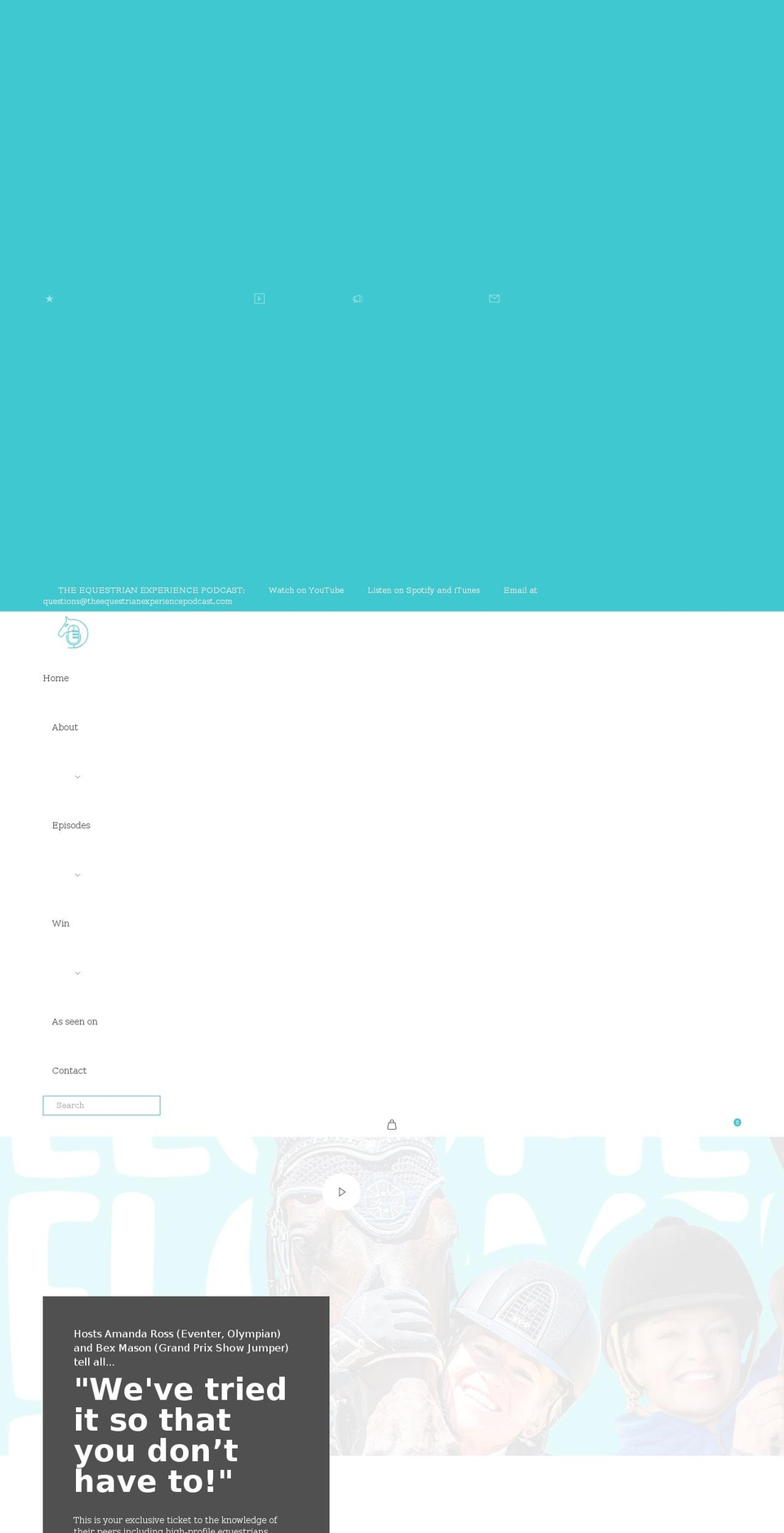 theequestrianexperiencepodcast.com shopify website screenshot