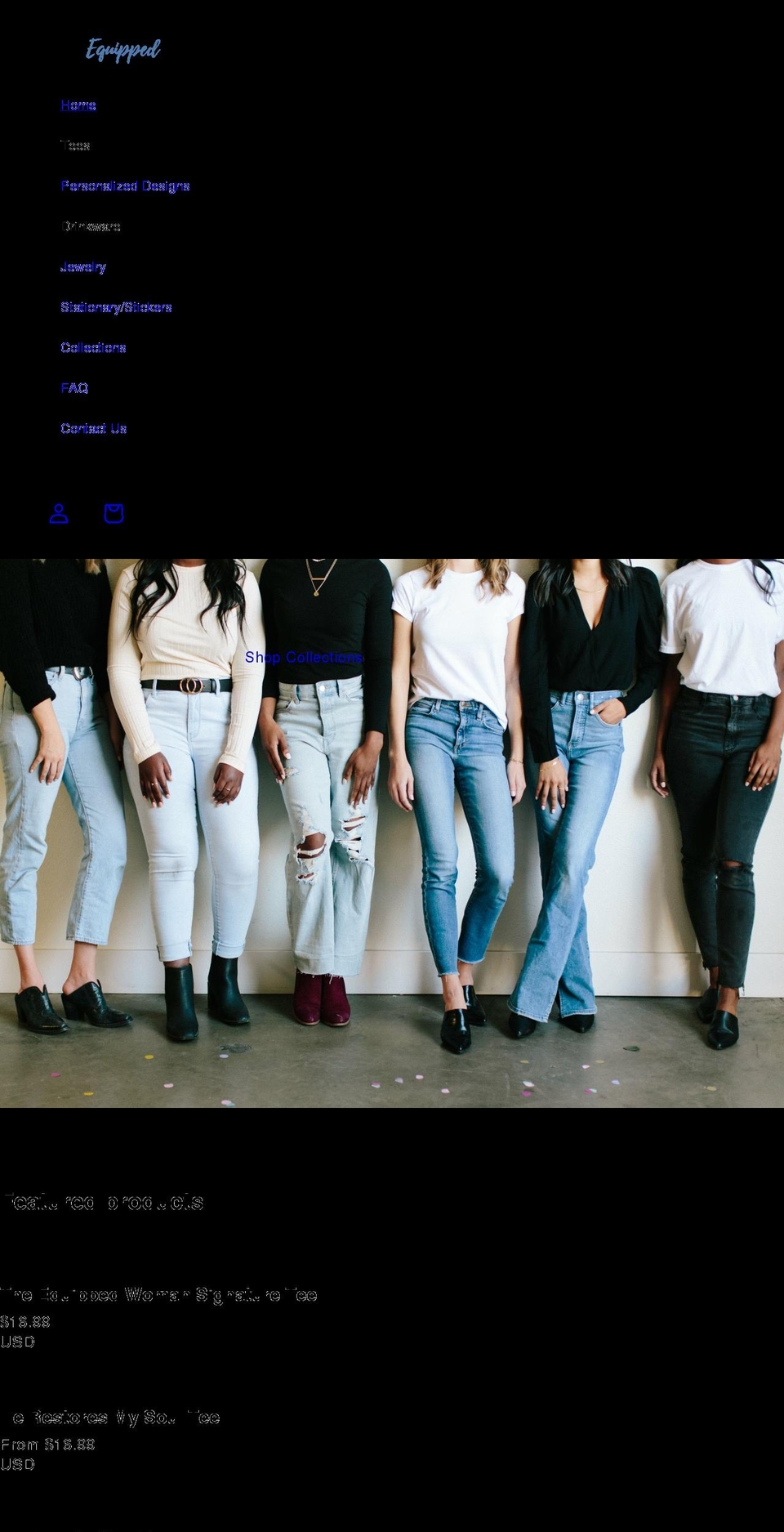 theequippedwomanonline.com shopify website screenshot