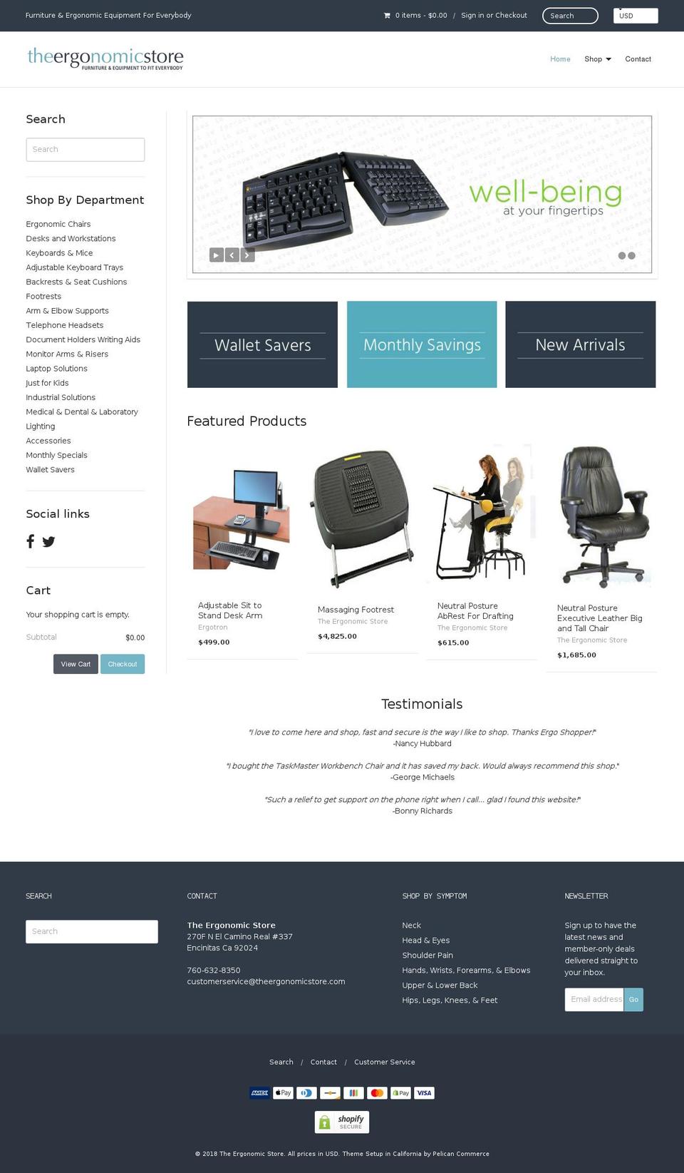 theergostore.com — Shopify storefront screenshot
