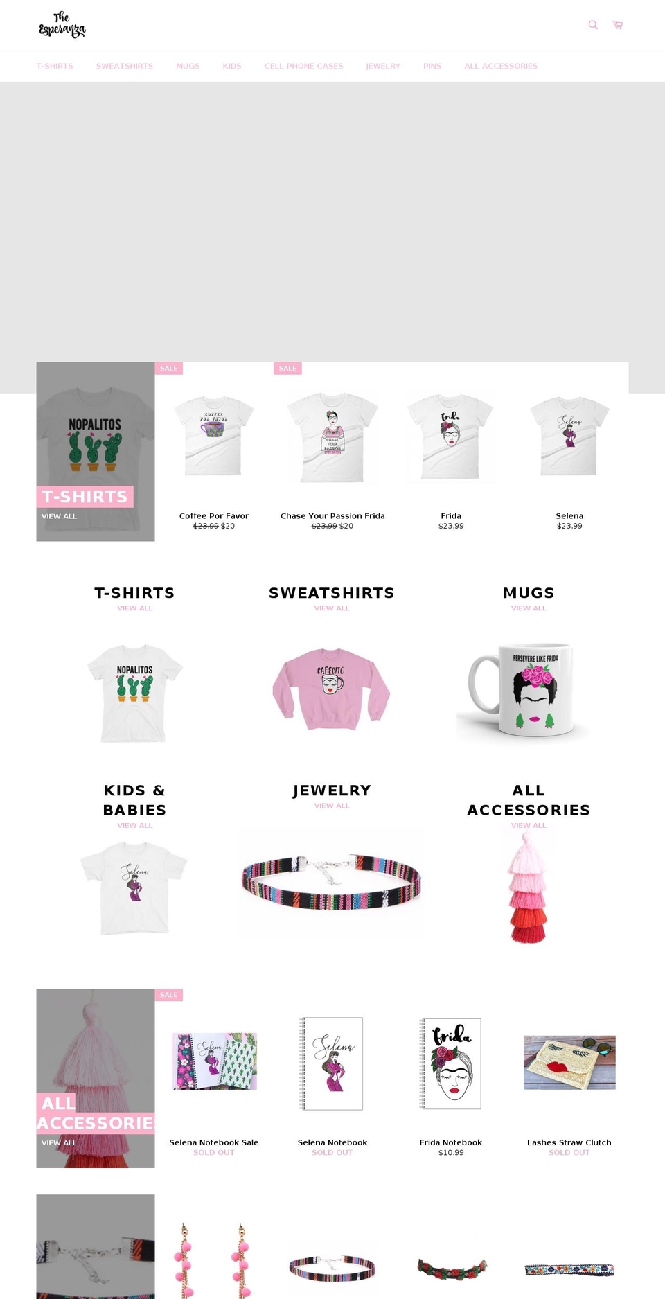 theesperanzashop.com — Shopify storefront screenshot