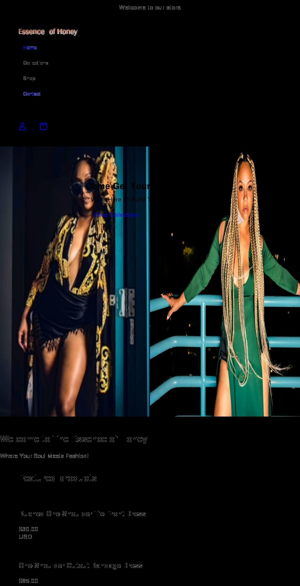 theessenceofhoney.com shopify website screenshot