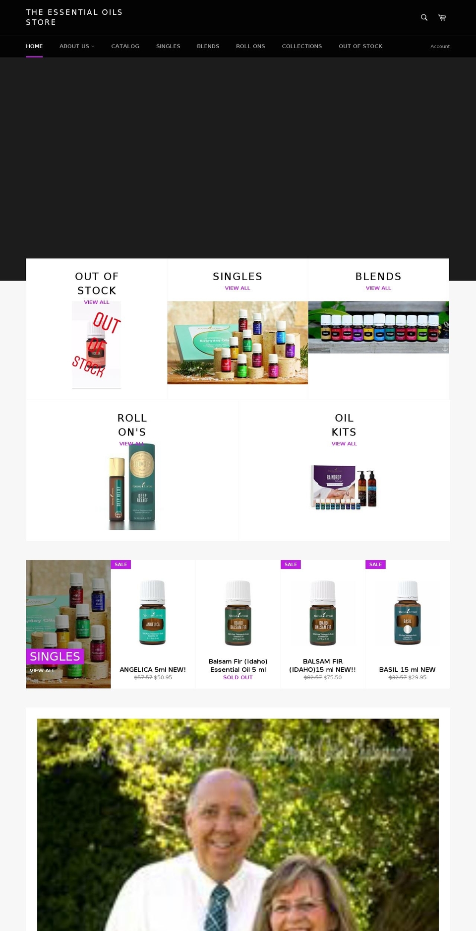 theessentialoilstore.com — Shopify storefront screenshot
