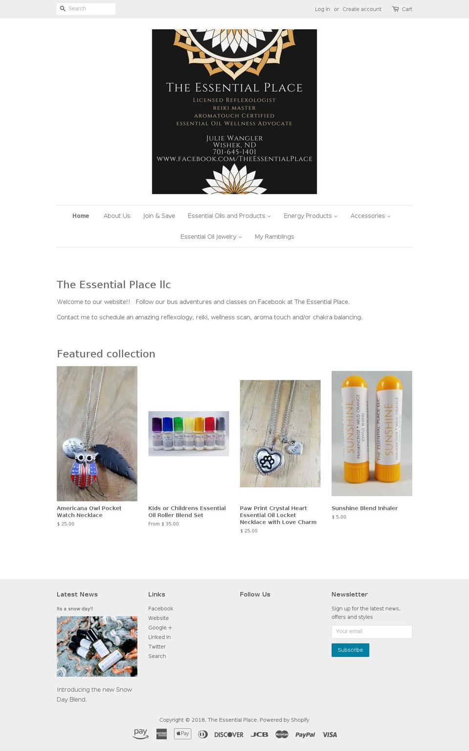 theessentialplace.net shopify website screenshot
