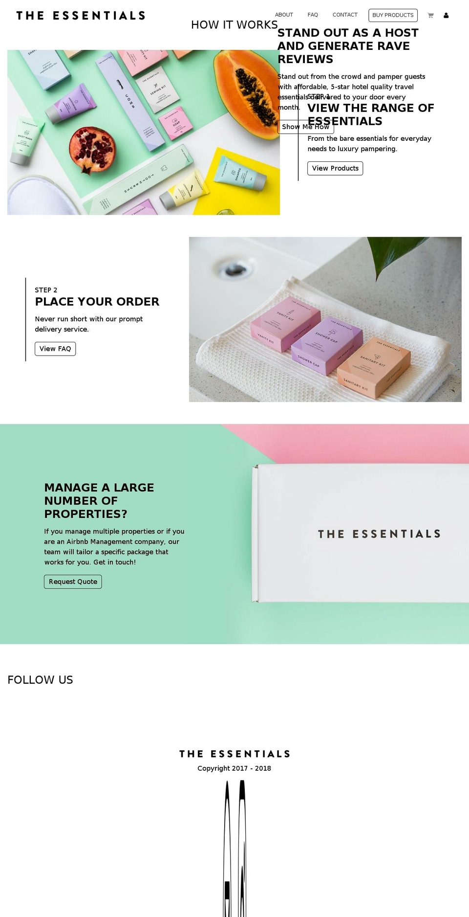 theessentials.co shopify website screenshot