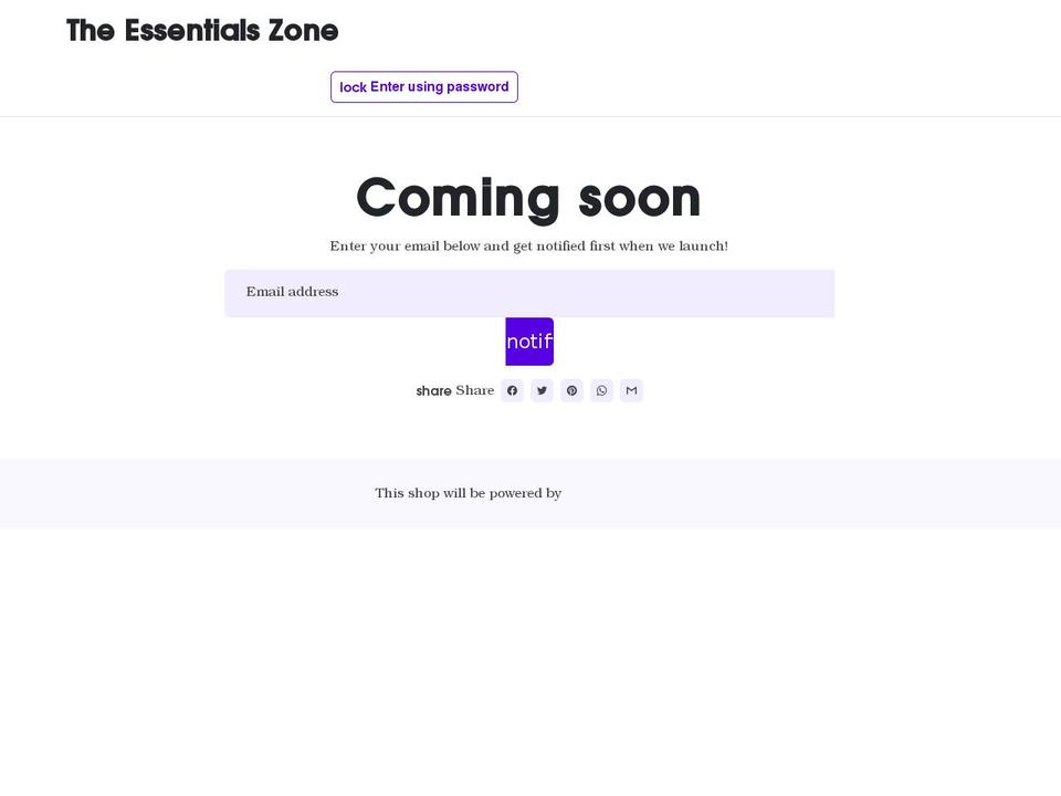 theessentialszone.com shopify website screenshot