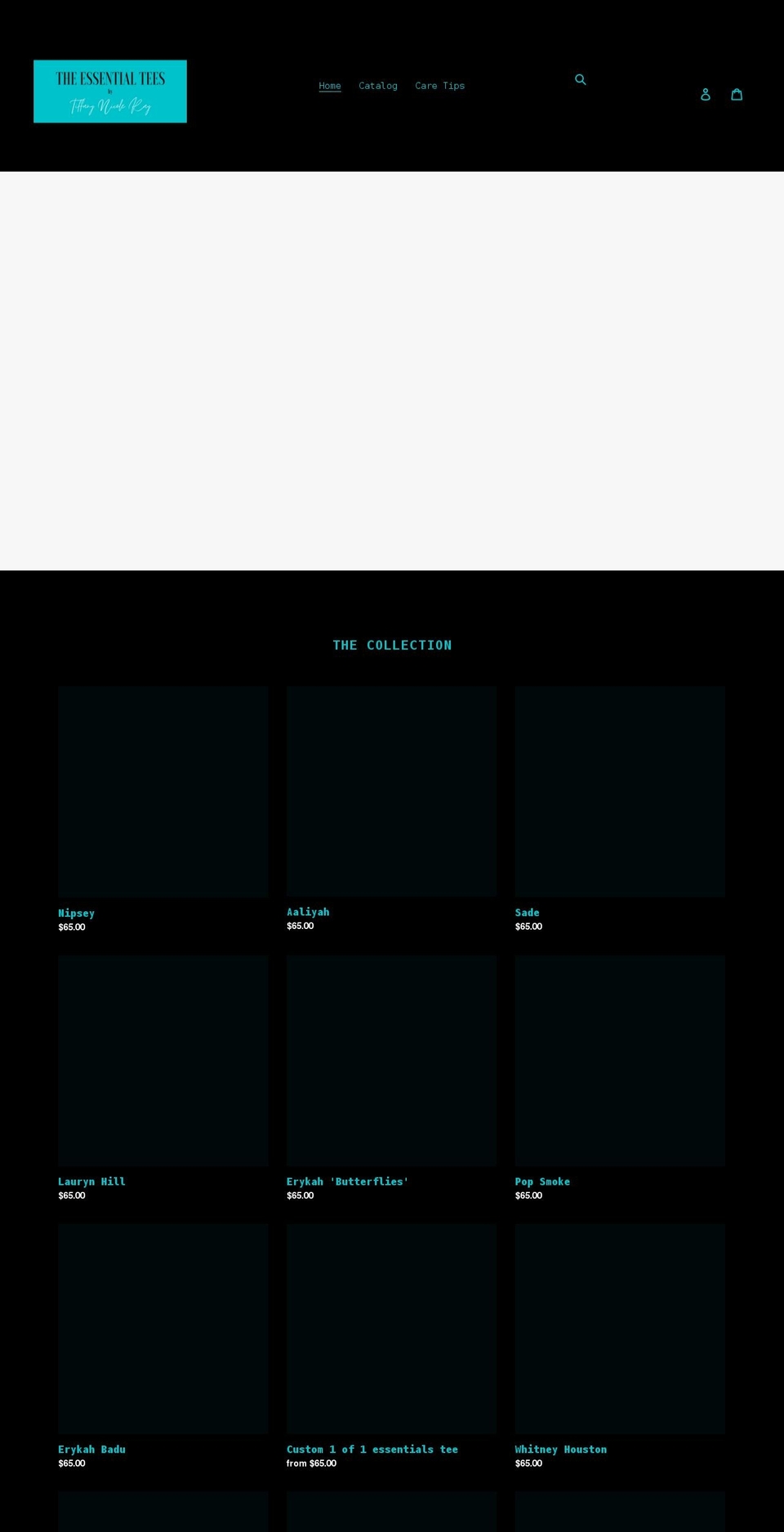 theessentialtees.com shopify website screenshot