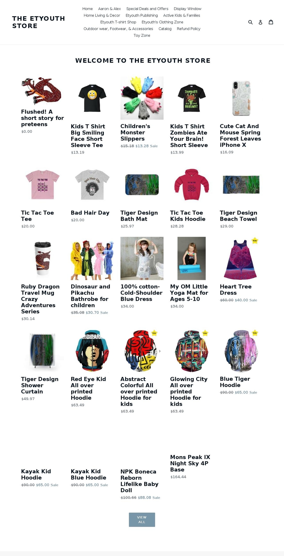 theetyouthstore.com — Shopify storefront screenshot