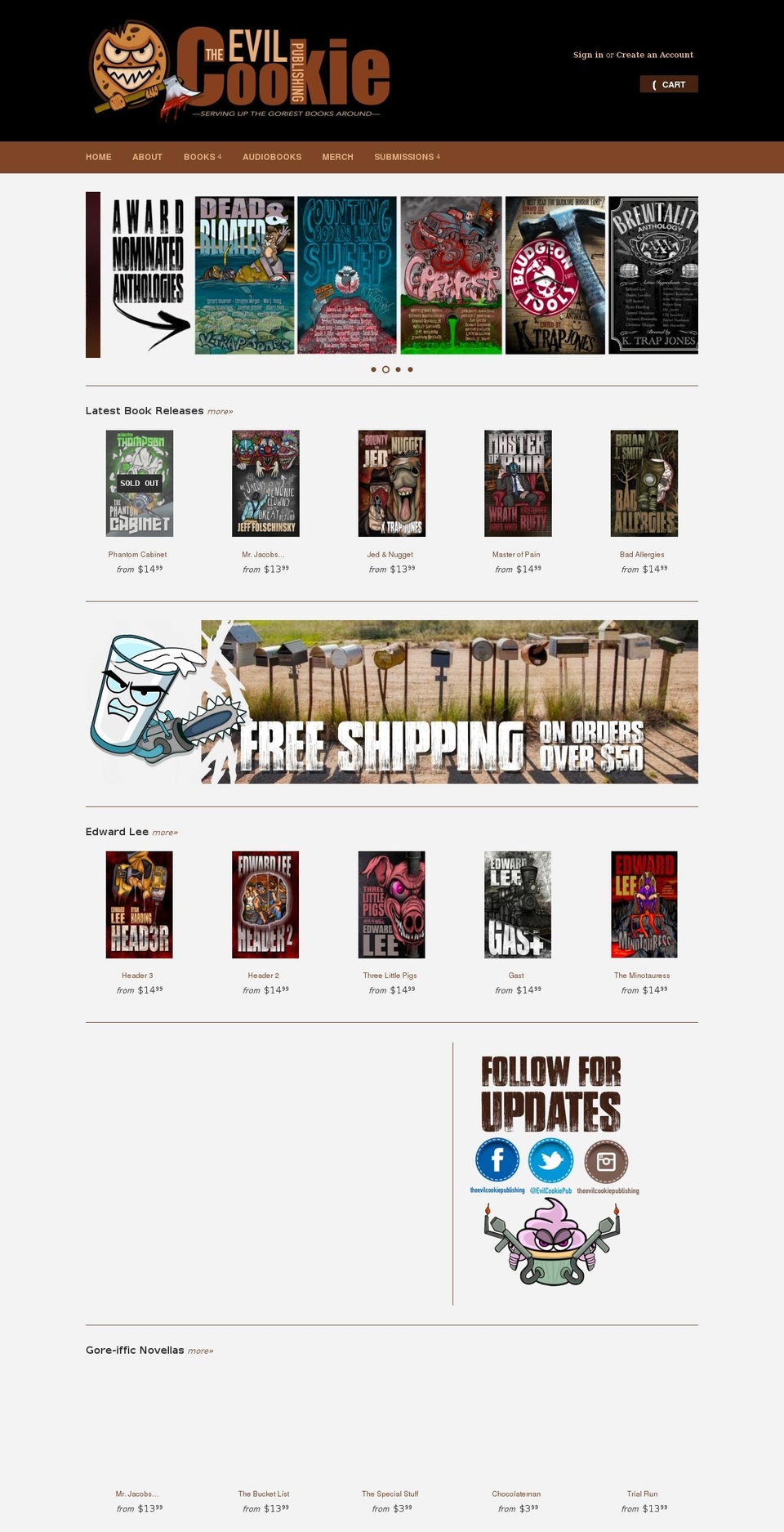 theevilcookie.com shopify website screenshot