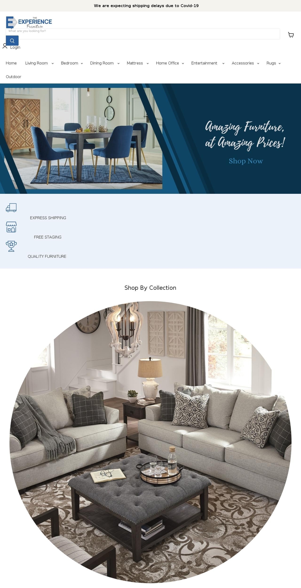 theexperiencefurniture.com shopify website screenshot