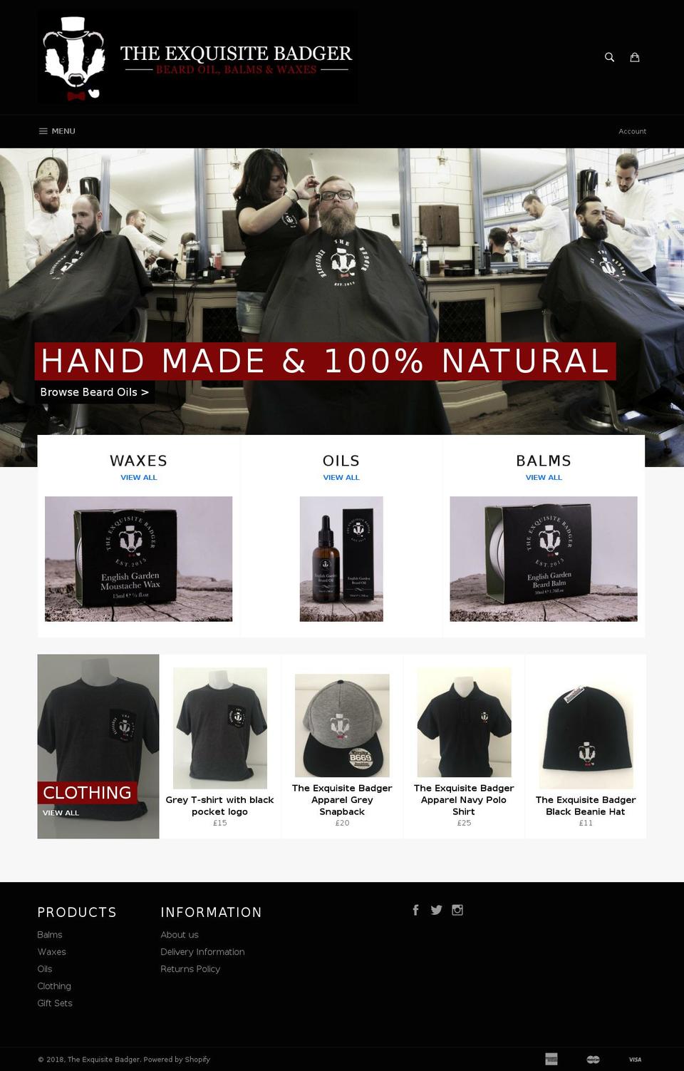 theexquisitebadger.com shopify website screenshot