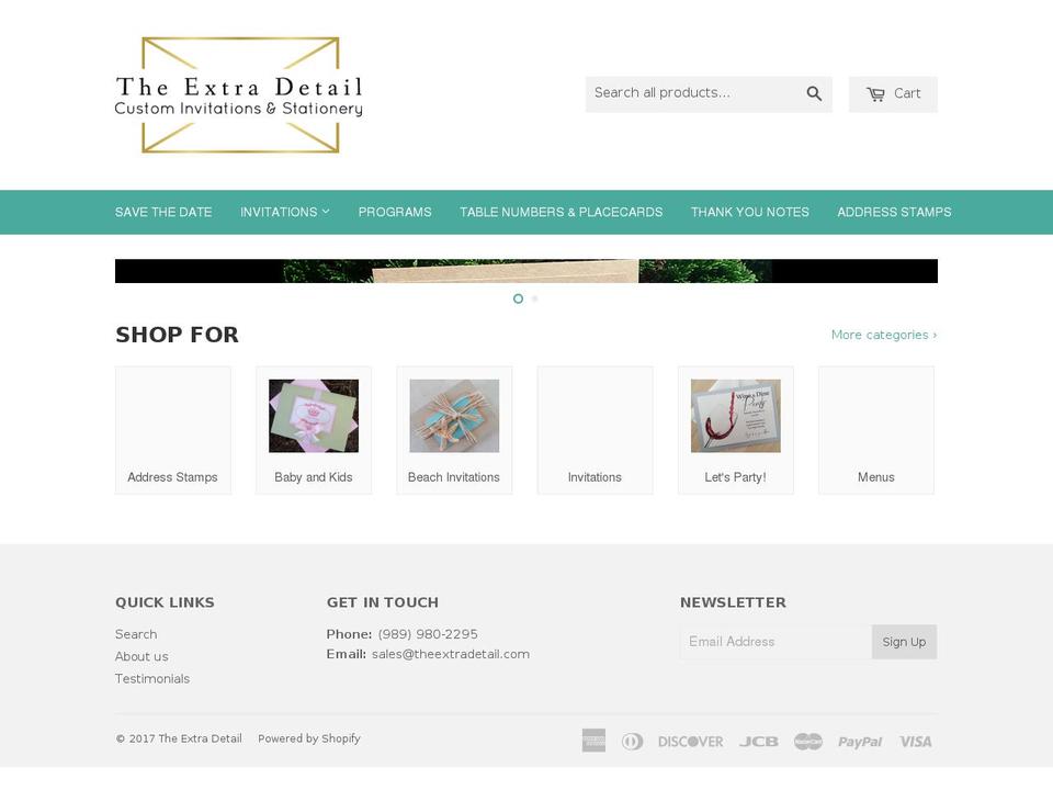 theextradetail.com shopify website screenshot