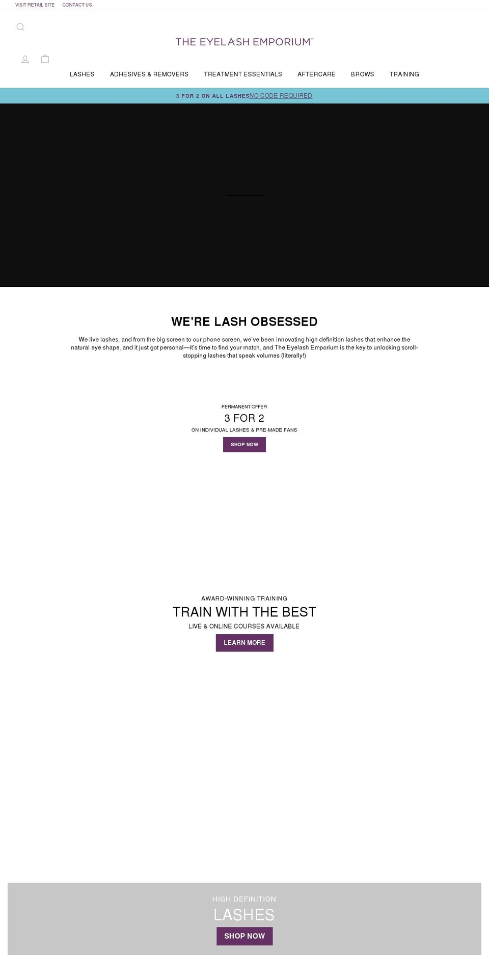 theeyelashemporium.com — Shopify storefront screenshot
