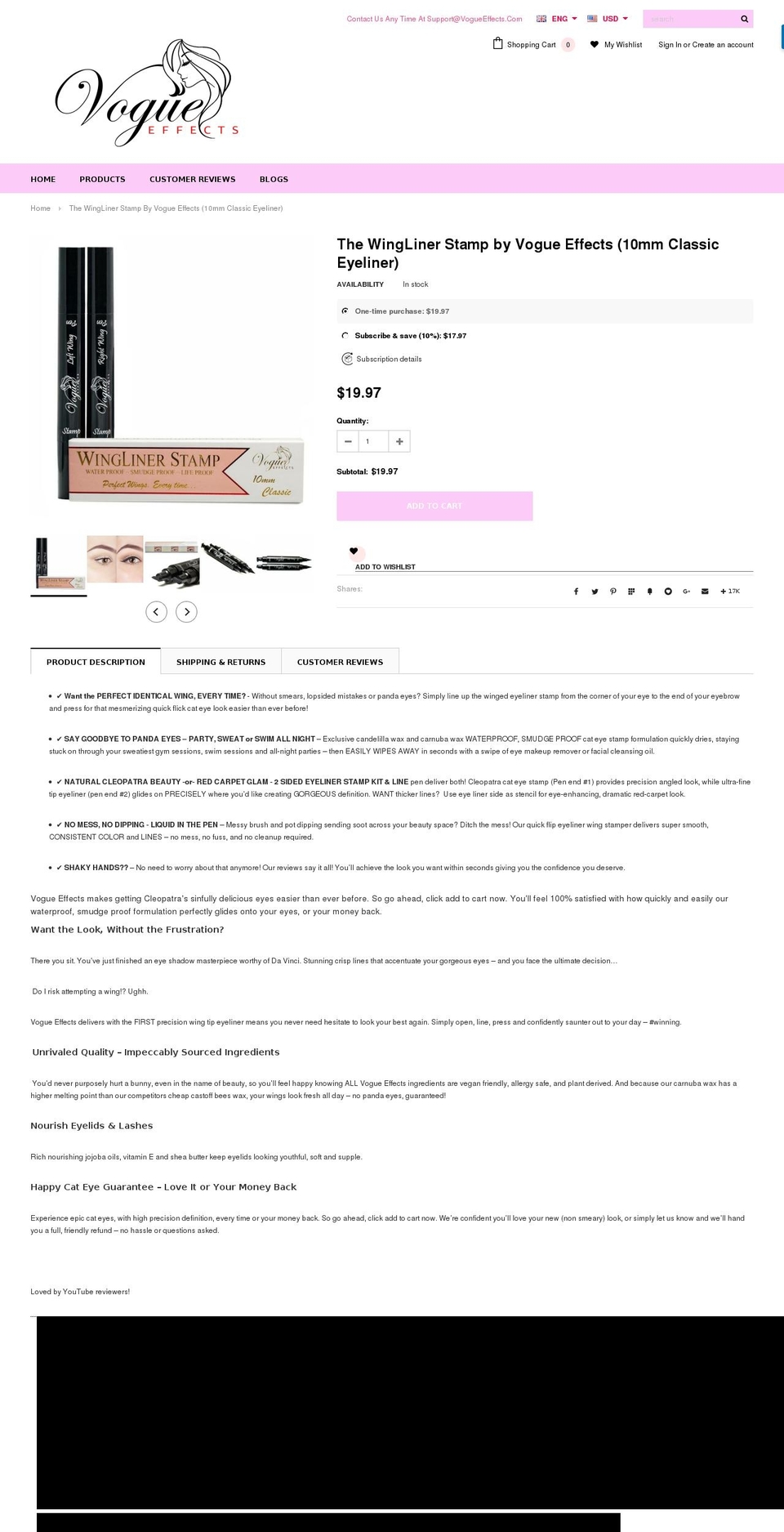 theeyelinerstamp.com — Shopify storefront screenshot