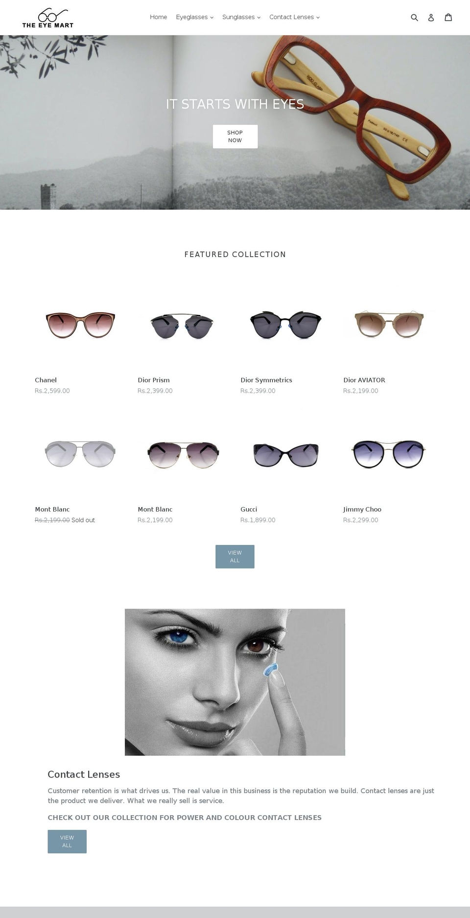 theeyemart.com — Shopify storefront screenshot