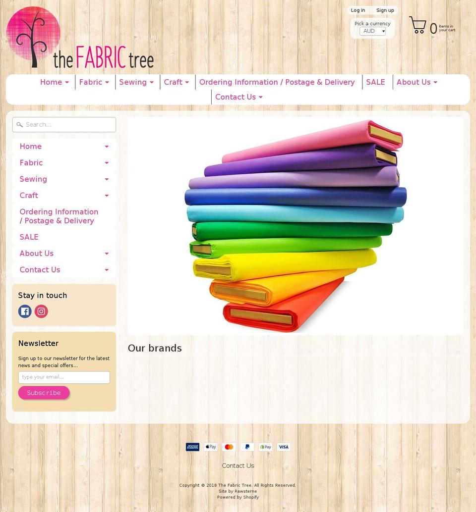 thefabrictree.com.au shopify website screenshot