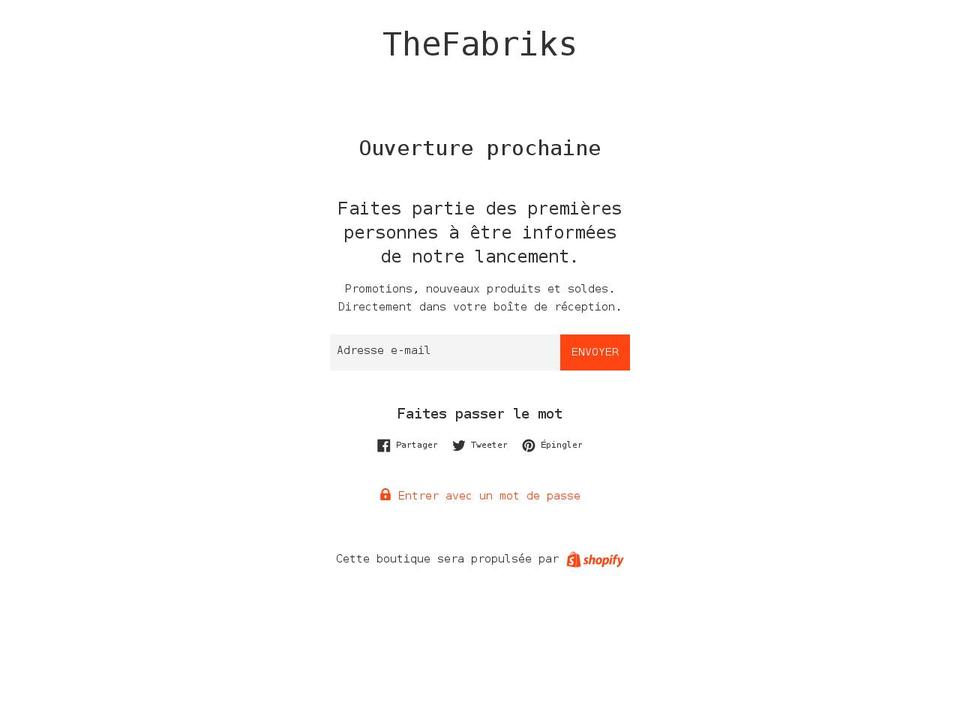 thefabriks.com shopify website screenshot