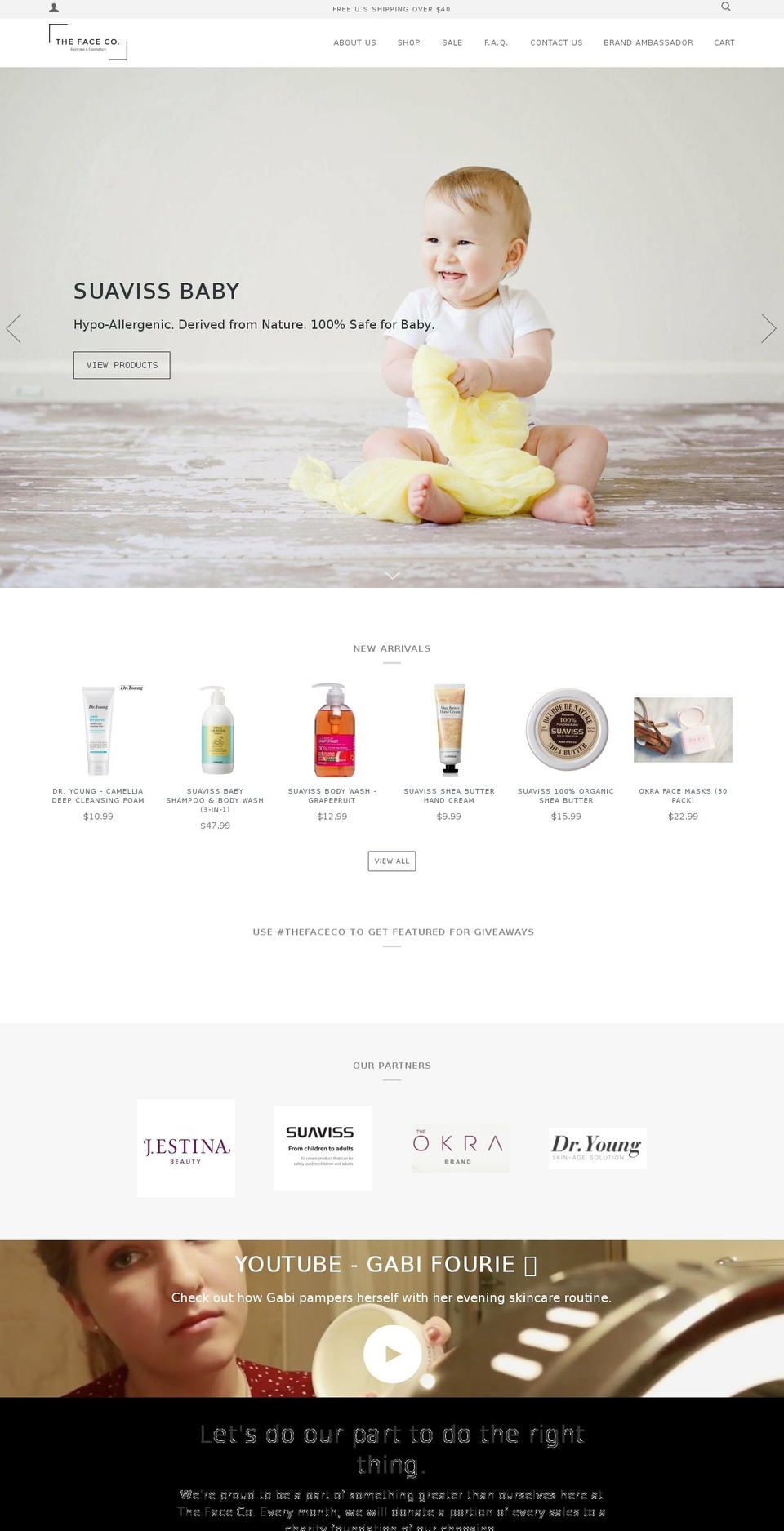 thefaceco.com — Shopify storefront screenshot