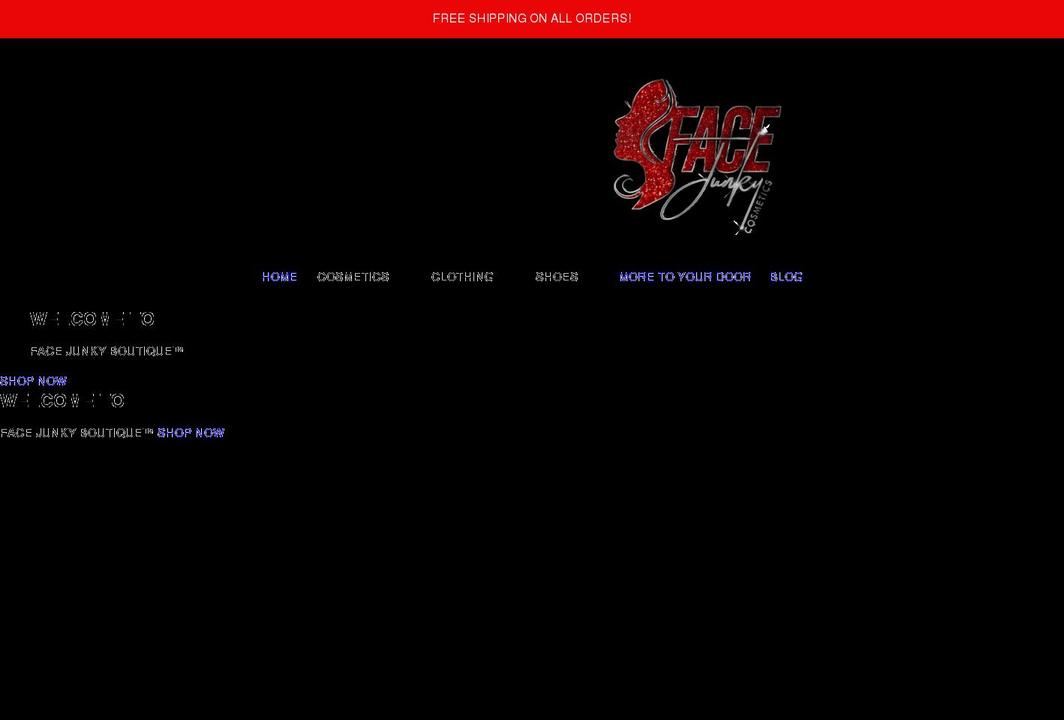 thefacejunky.com shopify website screenshot