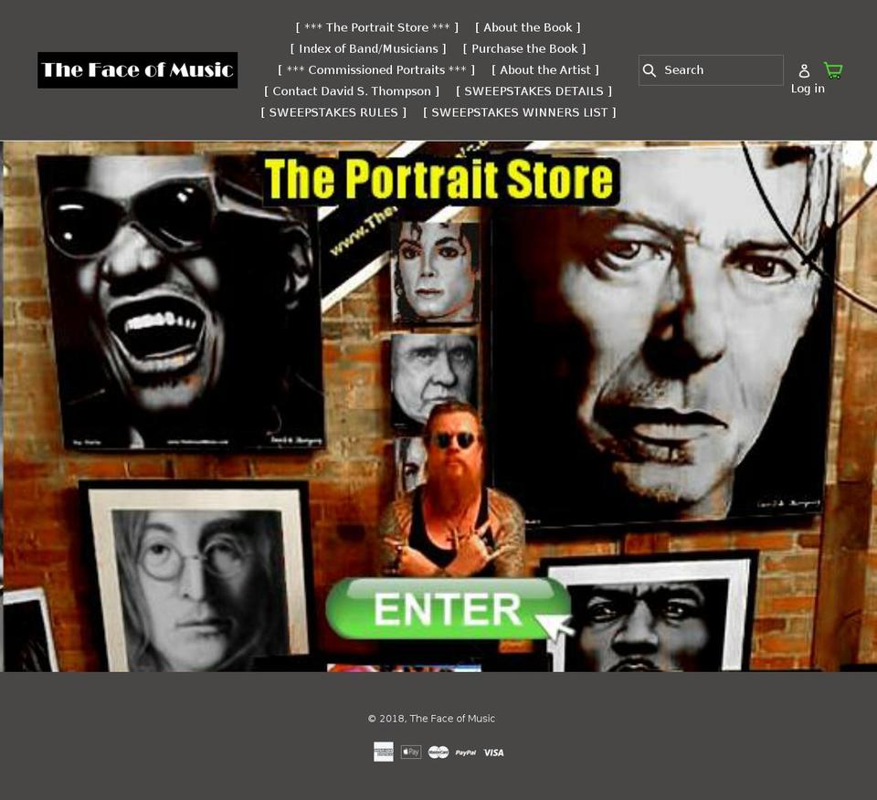 thefaceofmusic.com — Shopify storefront screenshot