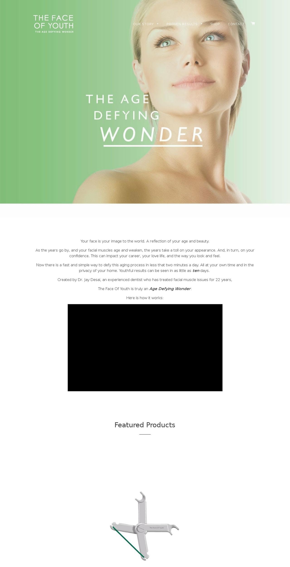 thefaceofyouth.com — Shopify storefront screenshot