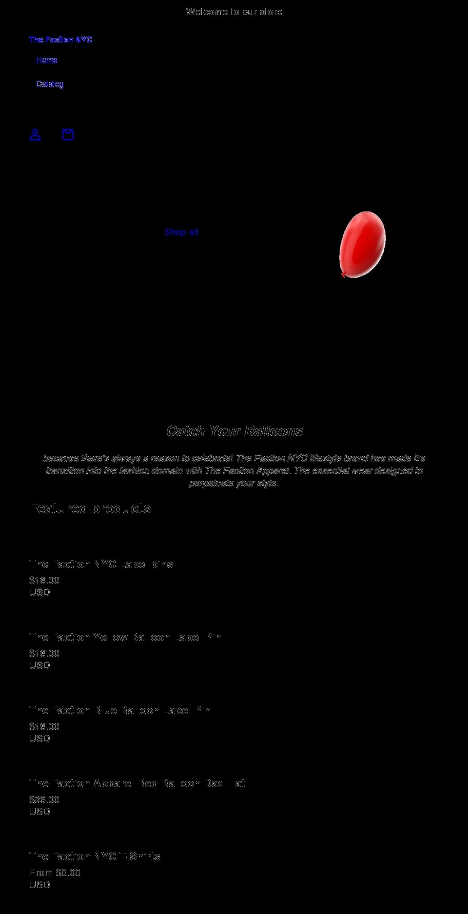 thefactionnyc.com shopify website screenshot