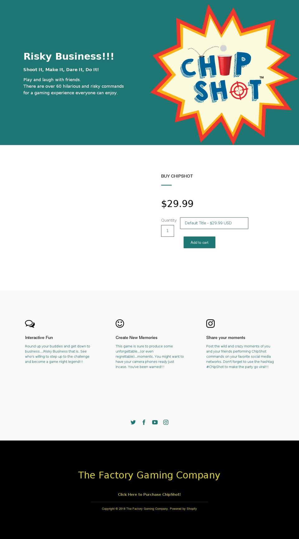 thefactorygamingcompany.com shopify website screenshot