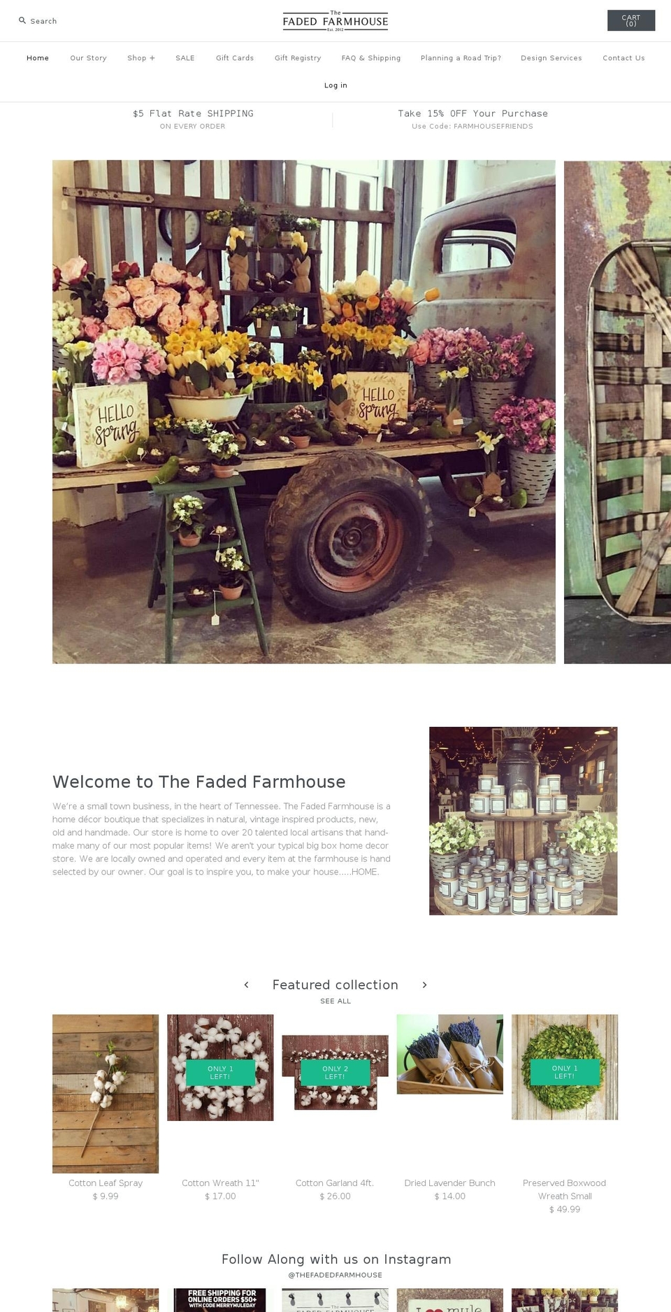 thefadedfarmhouse.com shopify website screenshot