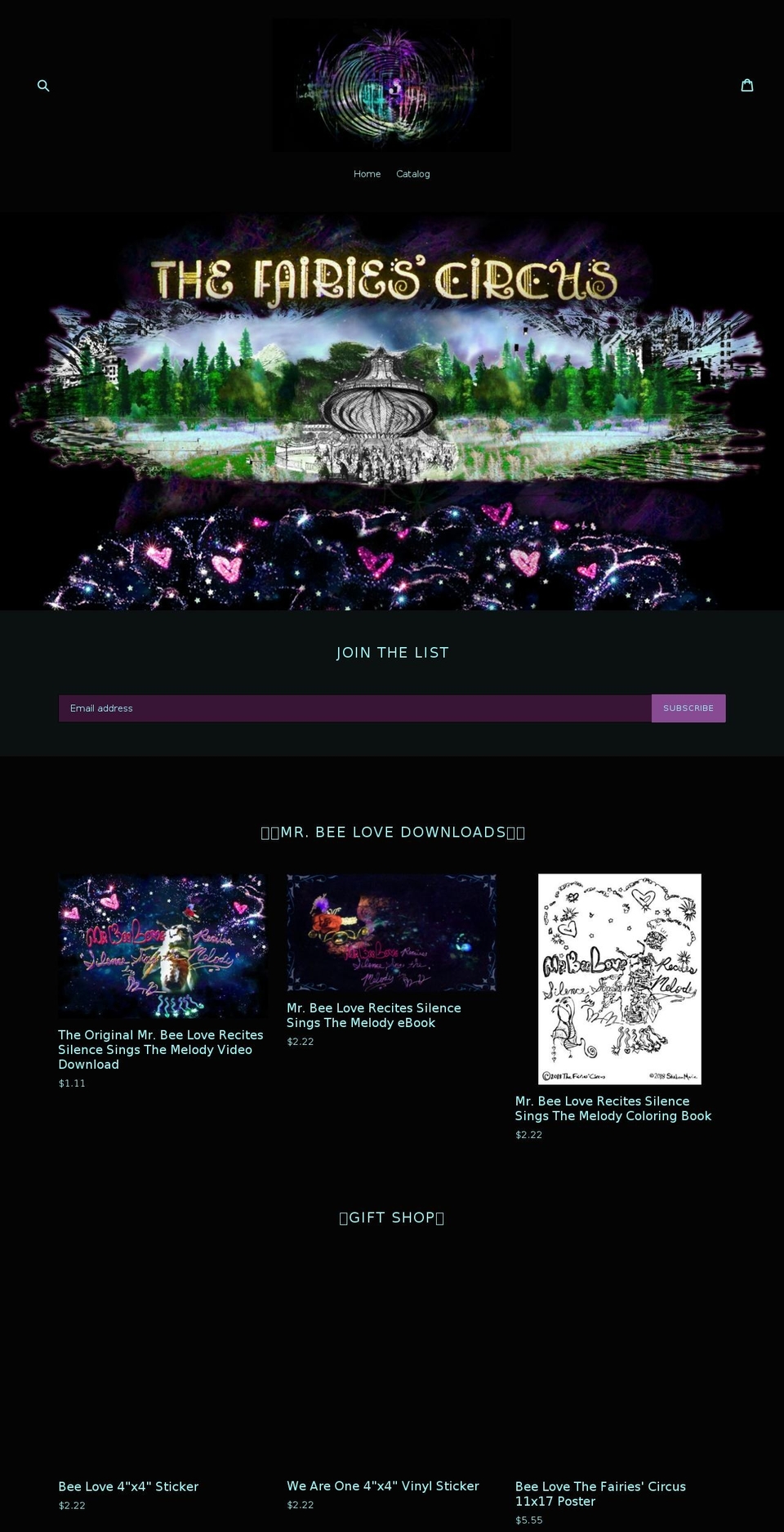 thefairycircus.com — Shopify storefront screenshot