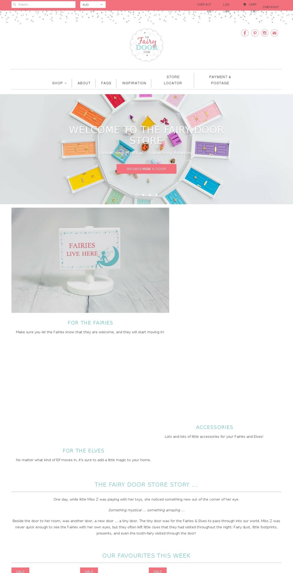 thefairydoorstore.com.au shopify website screenshot